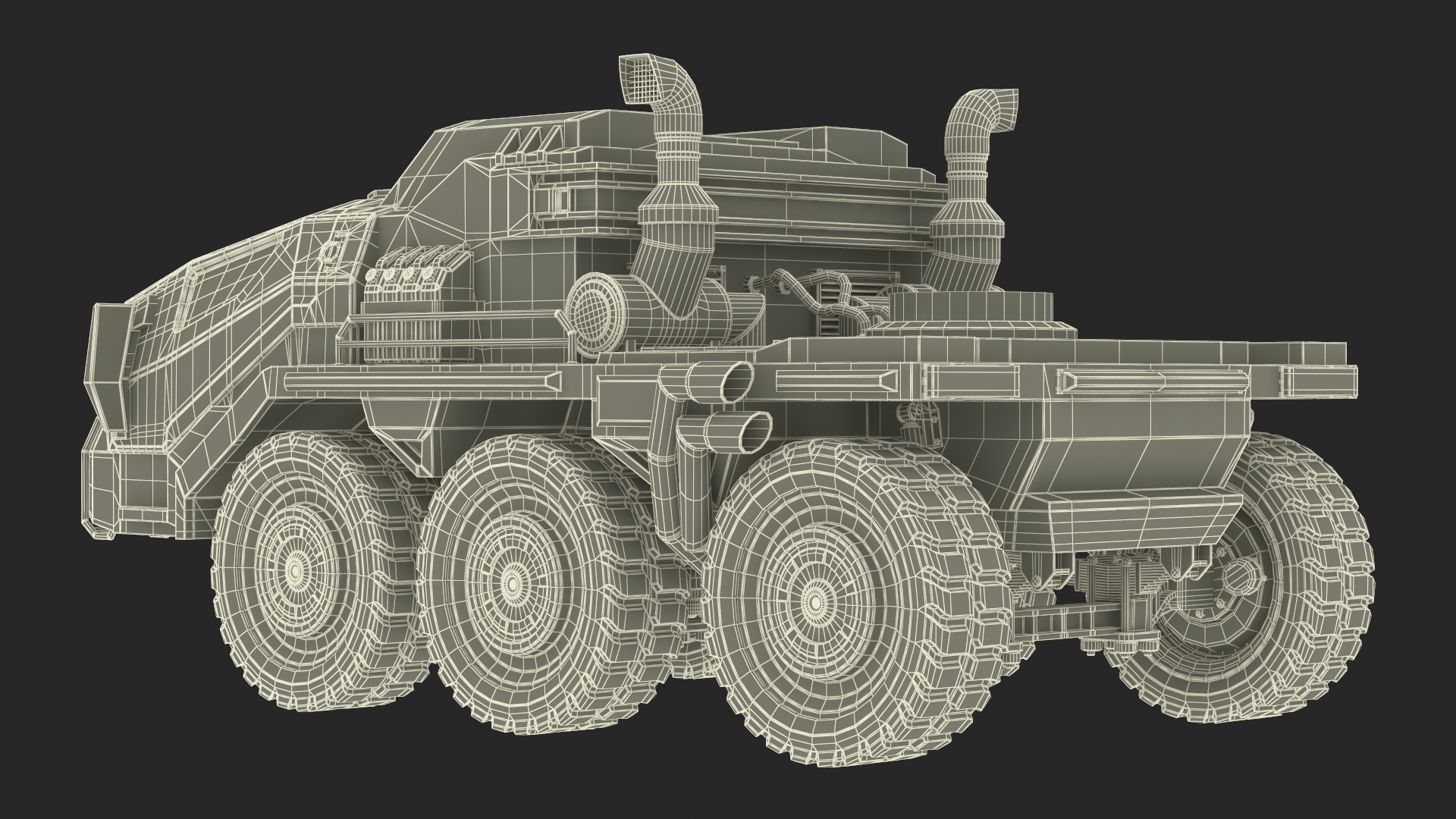 Sci Fi Military Truck Dirty 3D