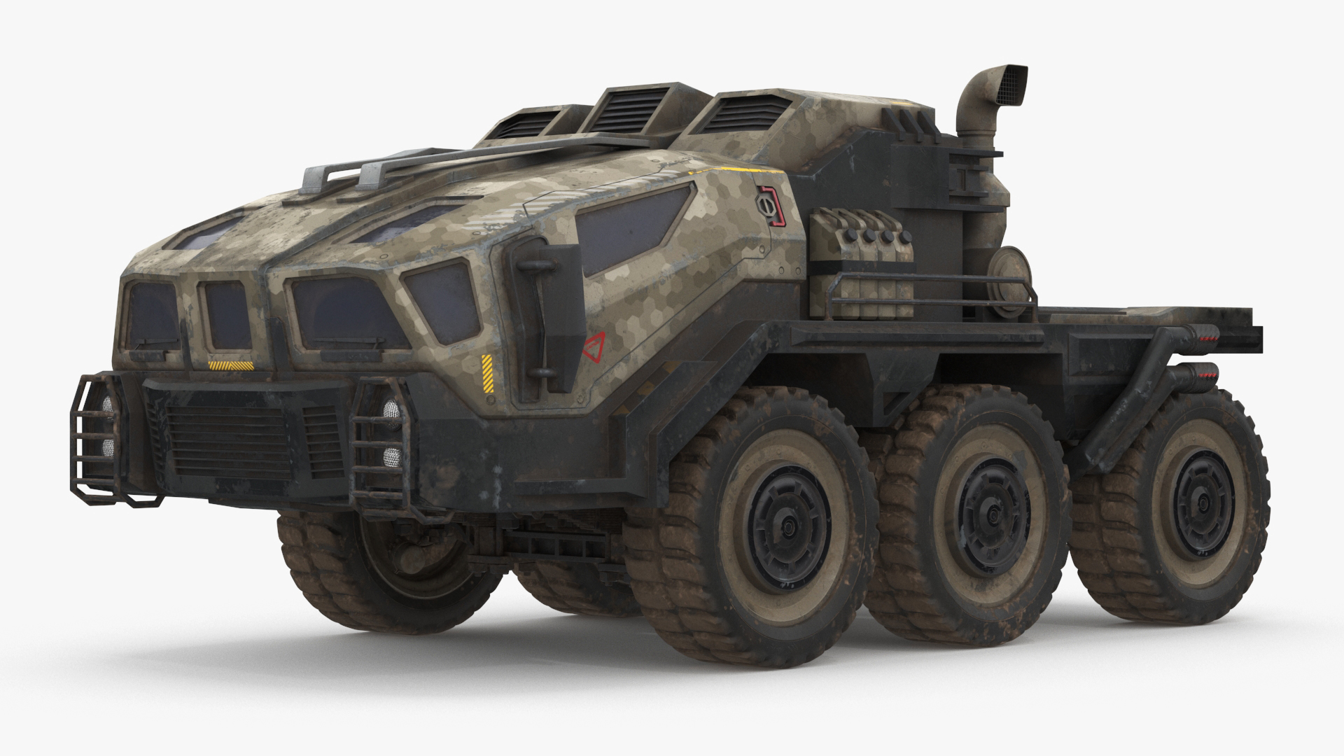 Sci Fi Military Truck Dirty 3D