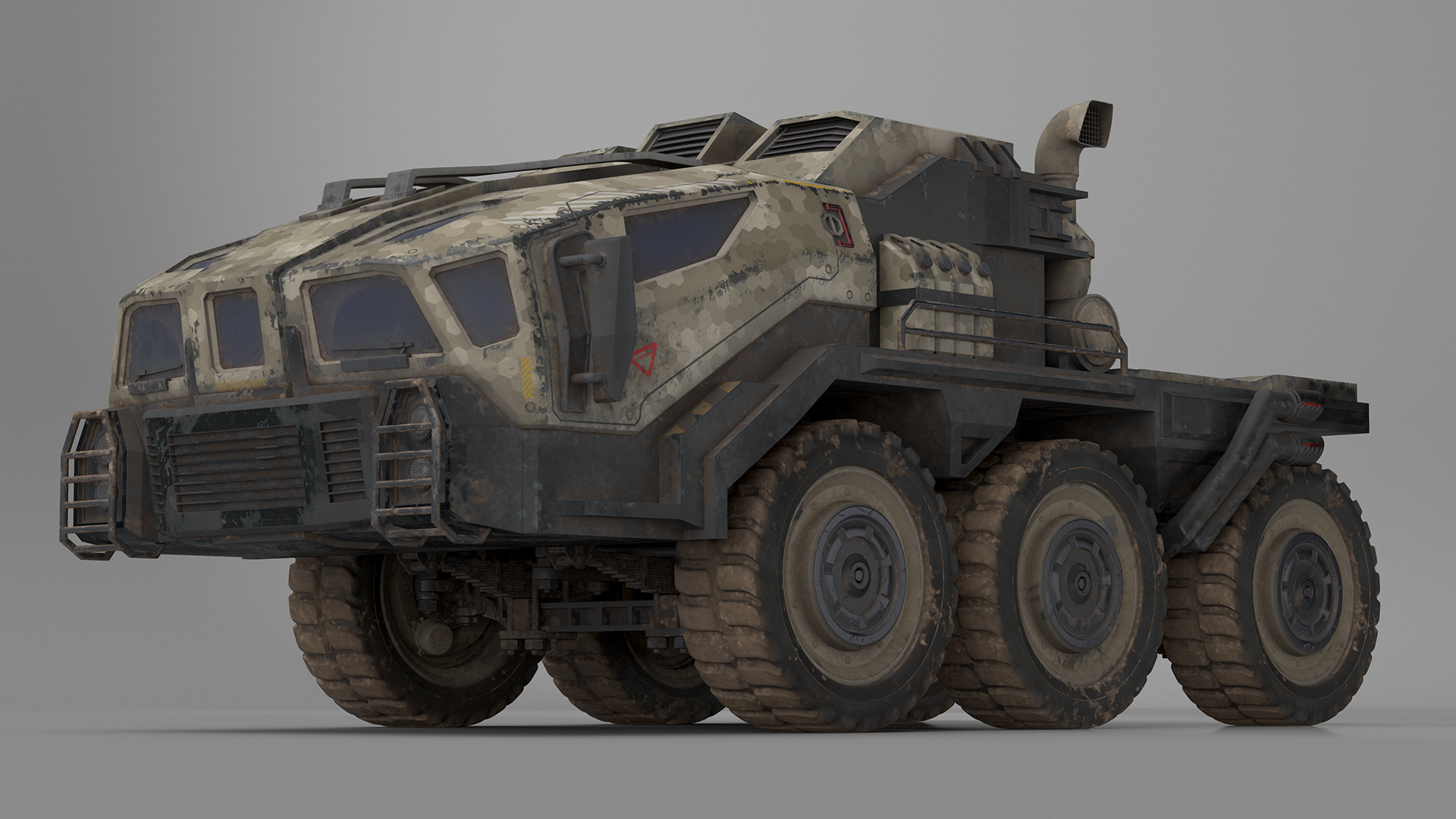 Sci Fi Military Truck Dirty 3D