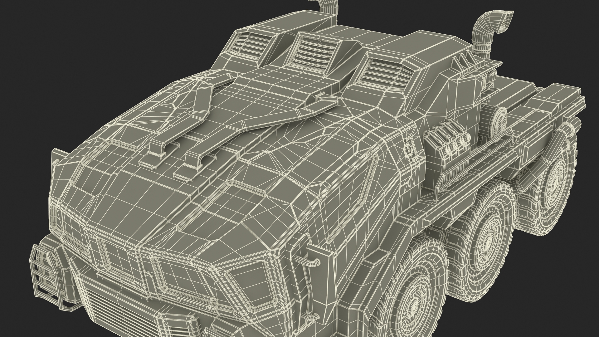 Sci Fi Military Truck Dirty 3D