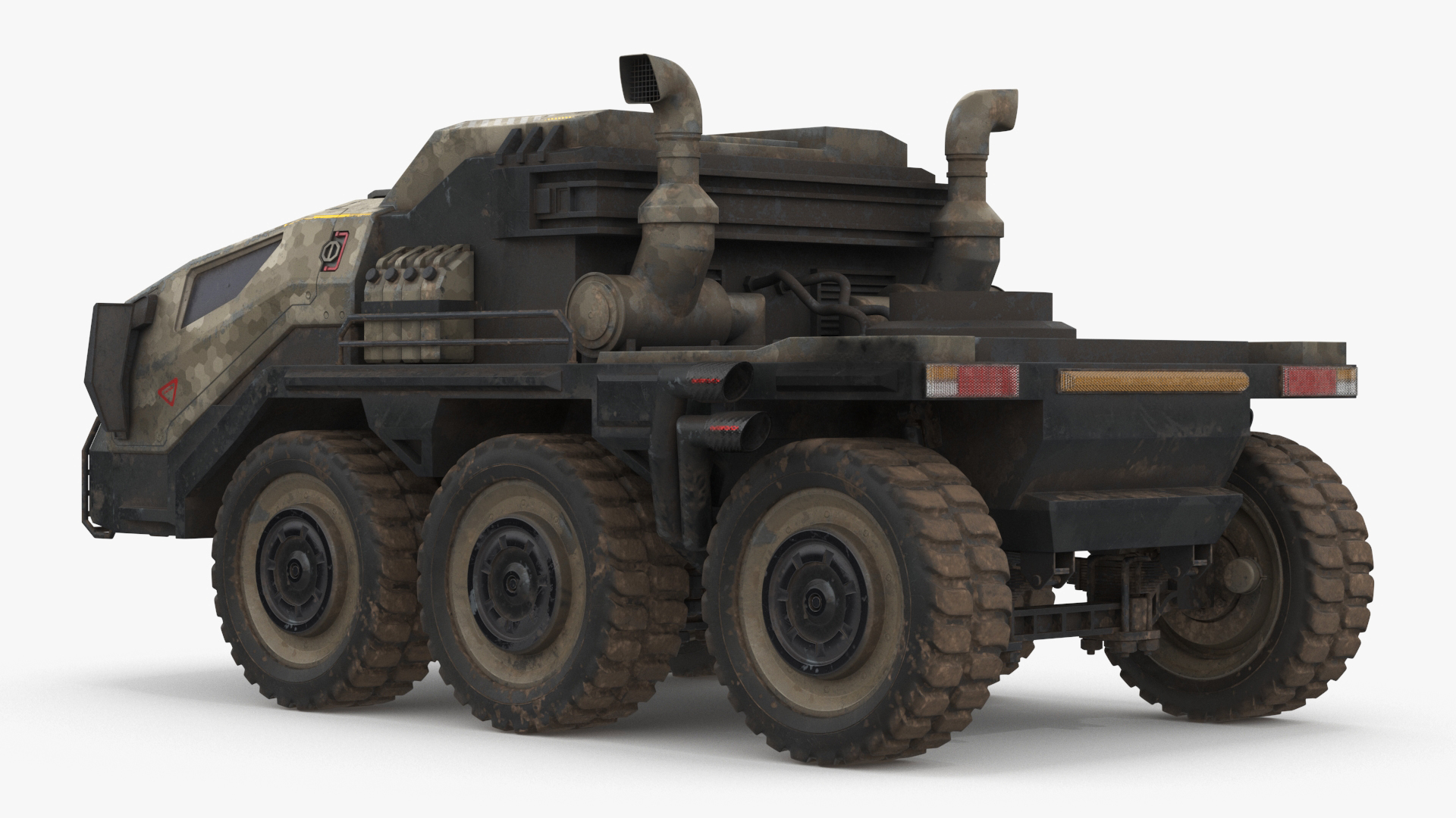 Sci Fi Military Truck Dirty 3D