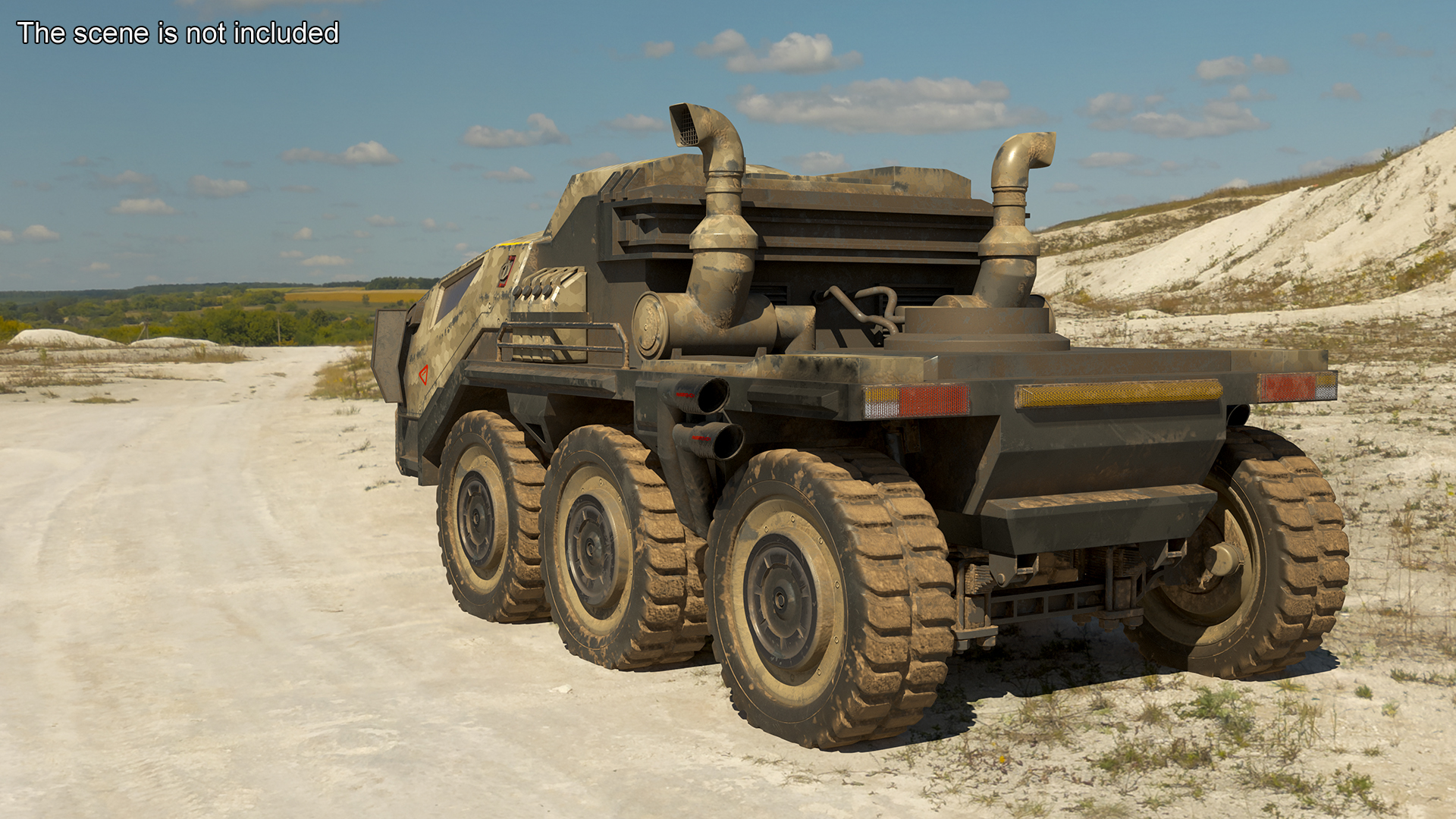Sci Fi Military Truck Dirty 3D