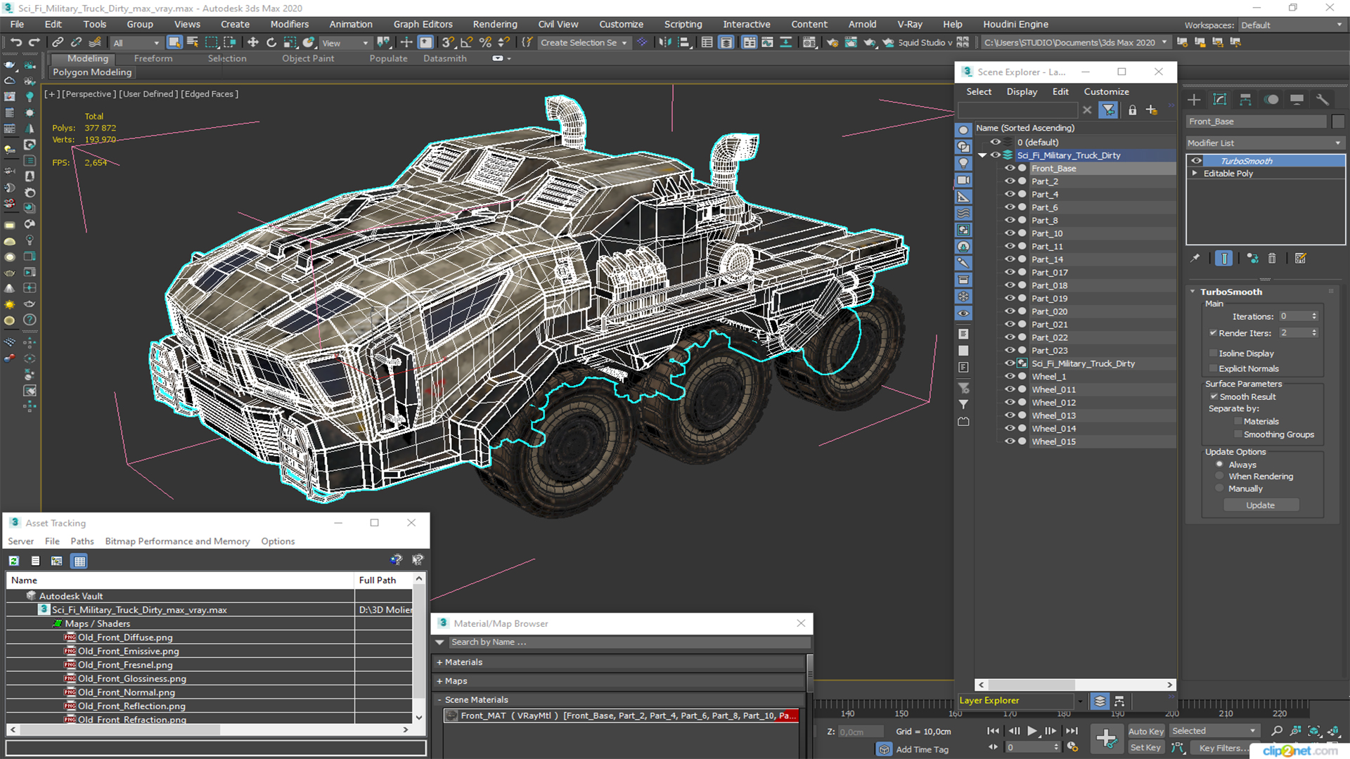 Sci Fi Military Truck Dirty 3D