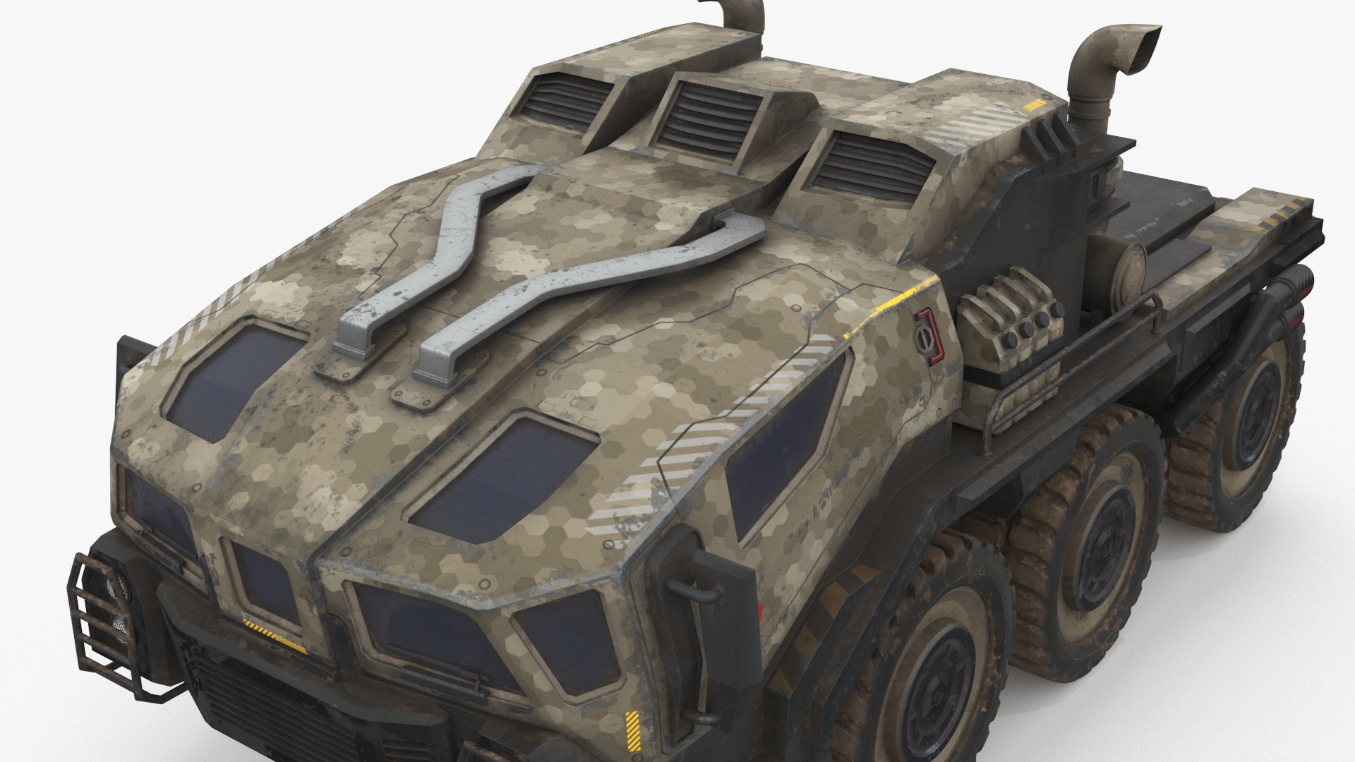 Sci Fi Military Truck Dirty 3D