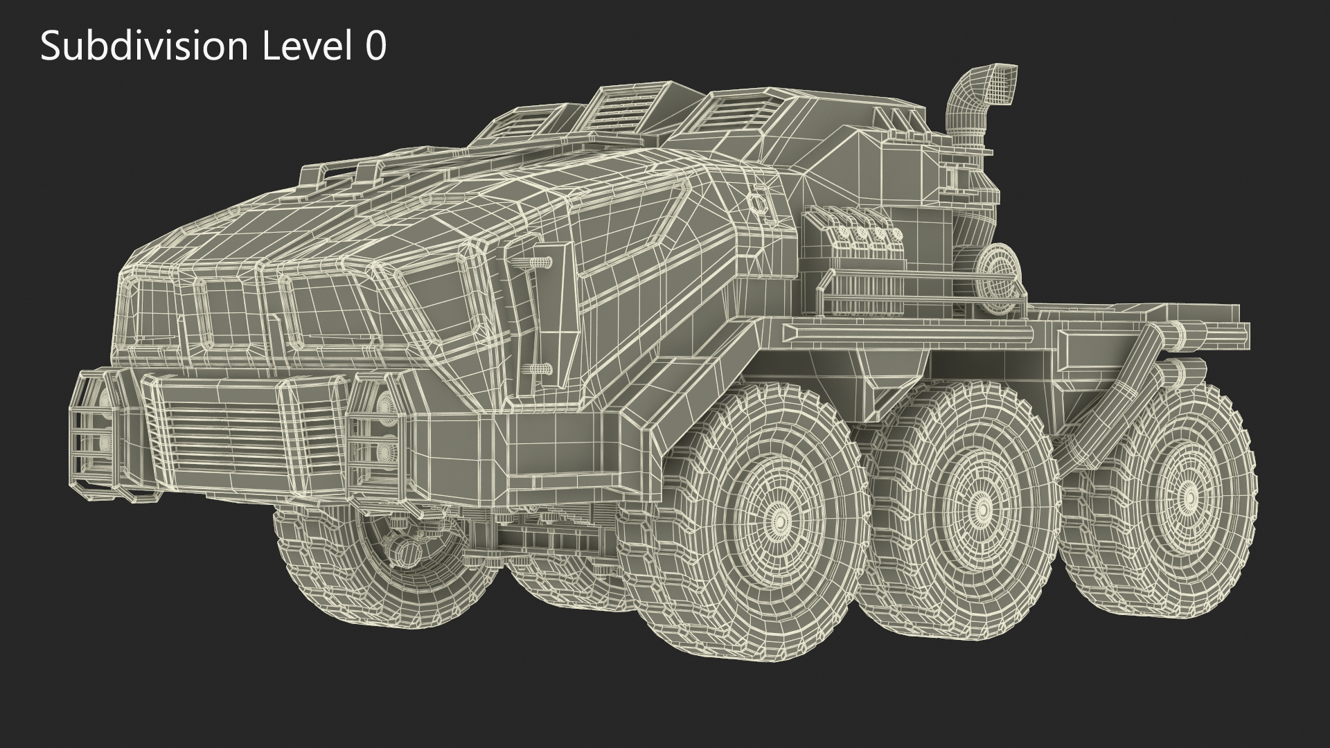 Sci Fi Military Truck Dirty 3D