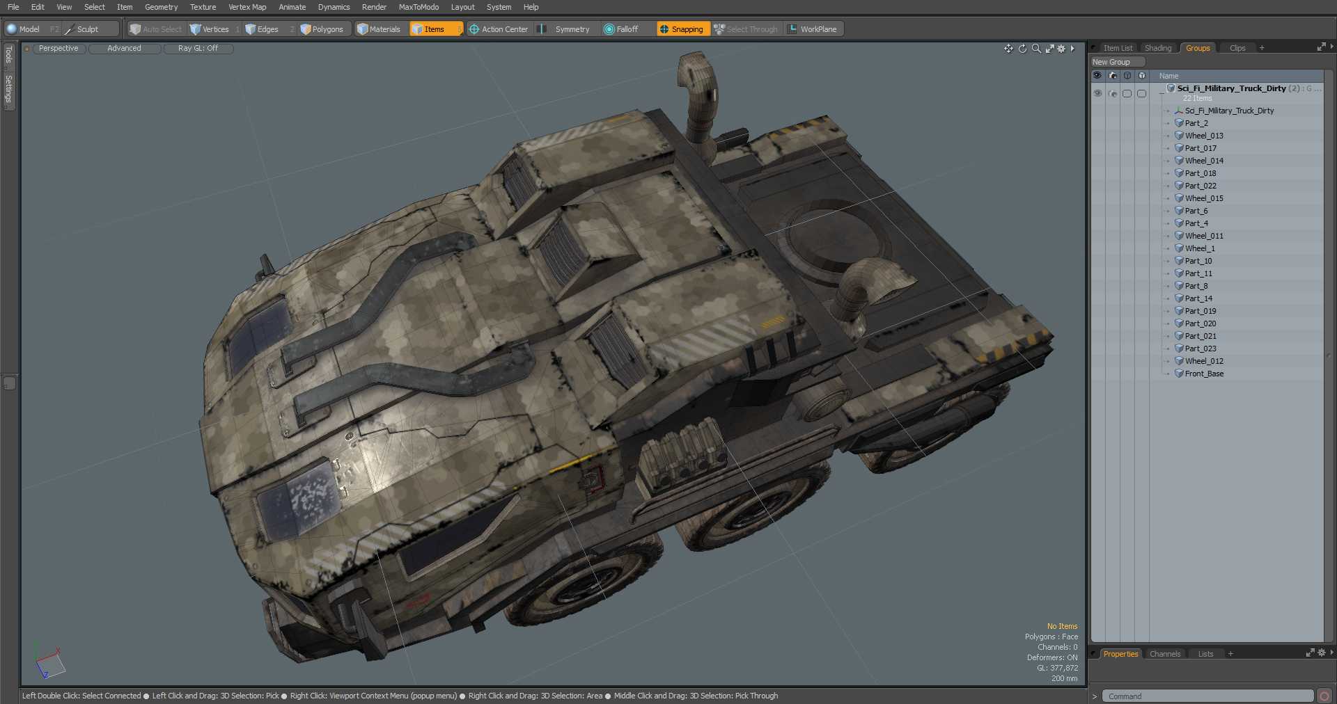 Sci Fi Military Truck Dirty 3D