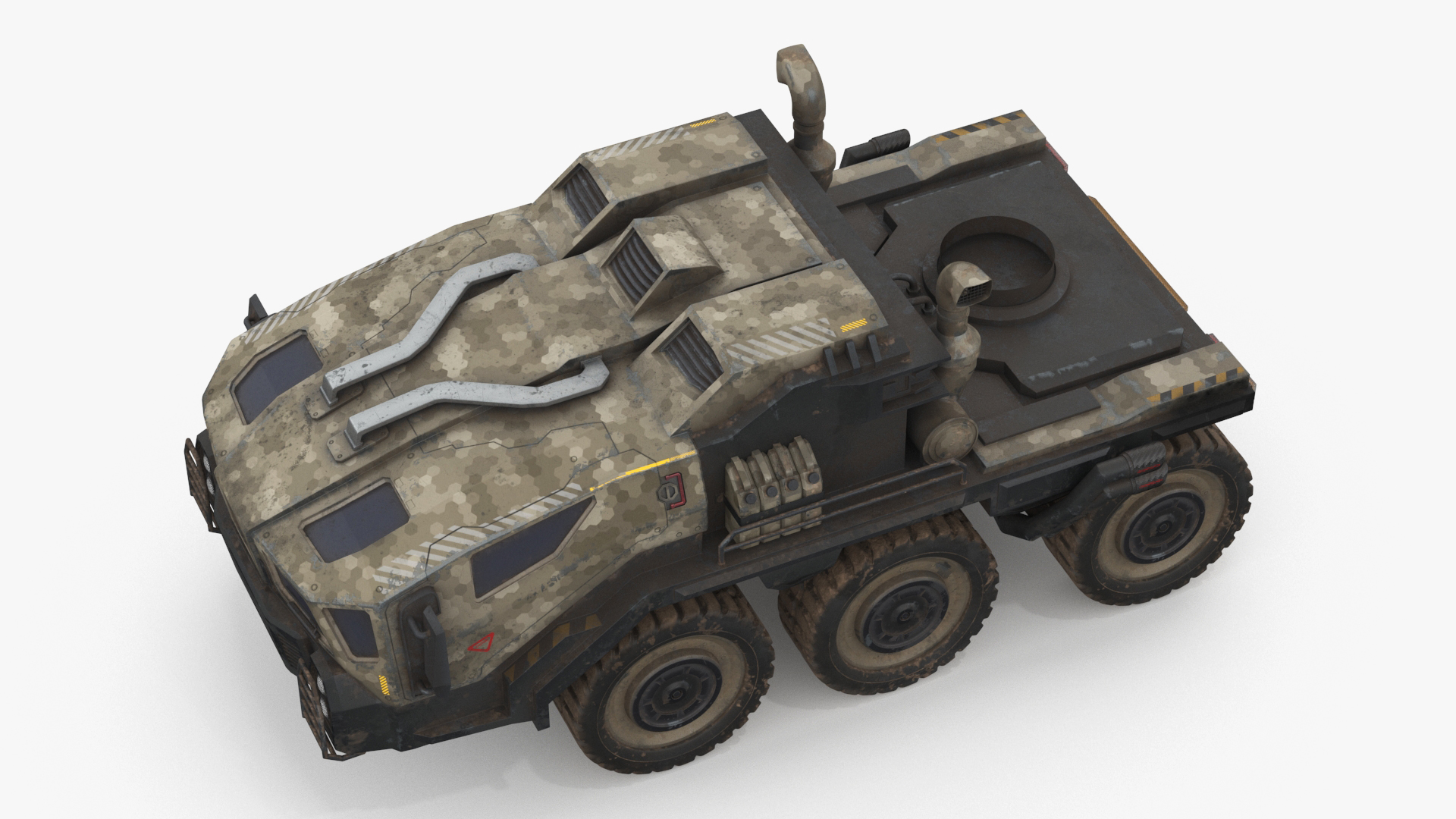 Sci Fi Military Truck Dirty 3D
