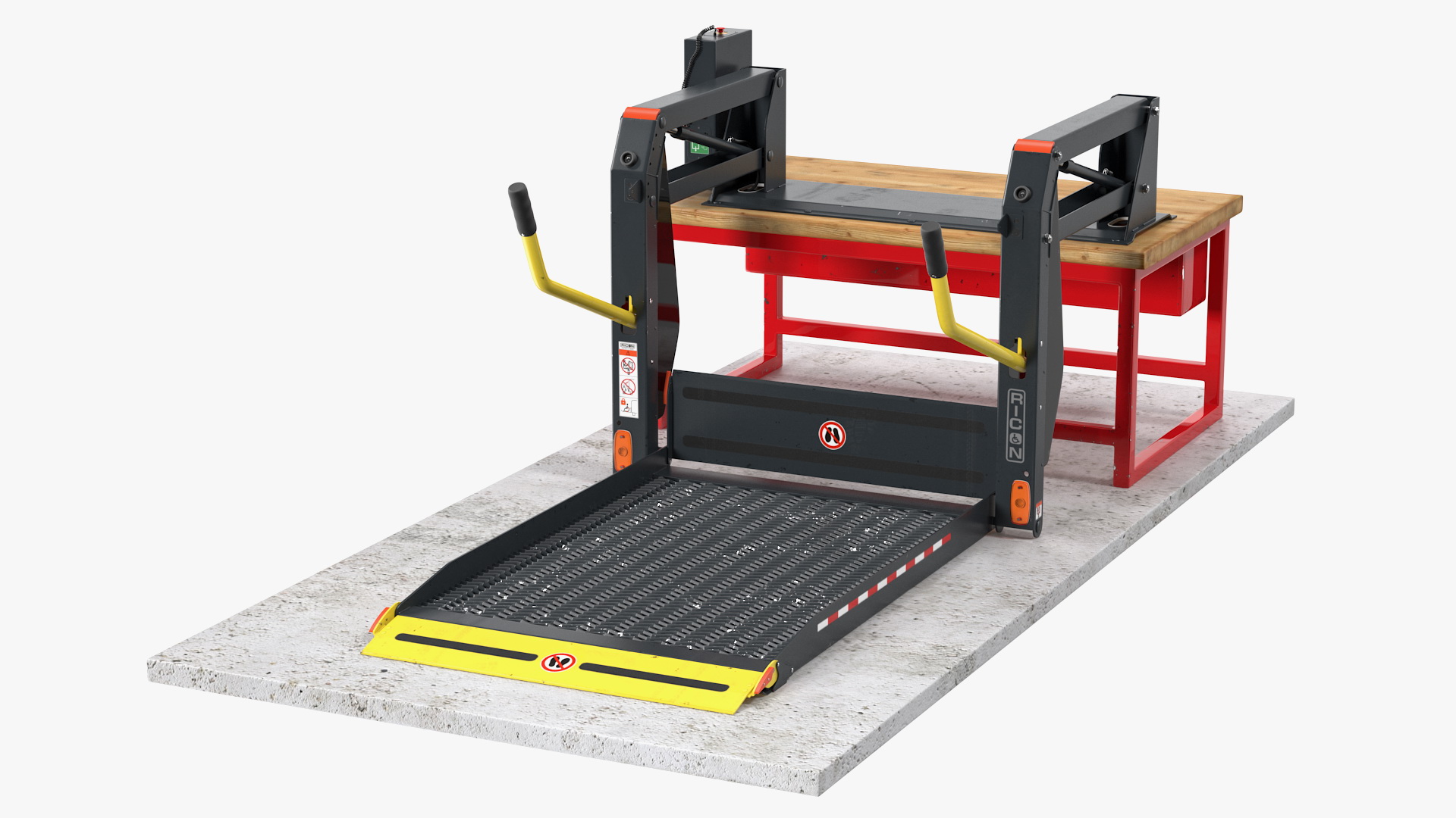 3D Ricon Linear Wheelchair Lift AL1 Panorama Rigged model