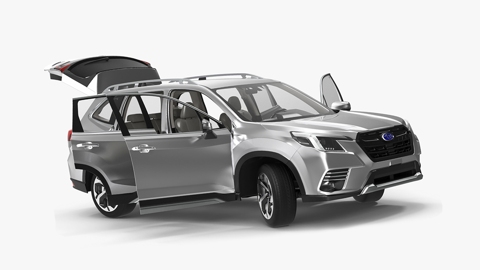 Subaru Forester 2022 White Rigged for Cinema 4D 3D
