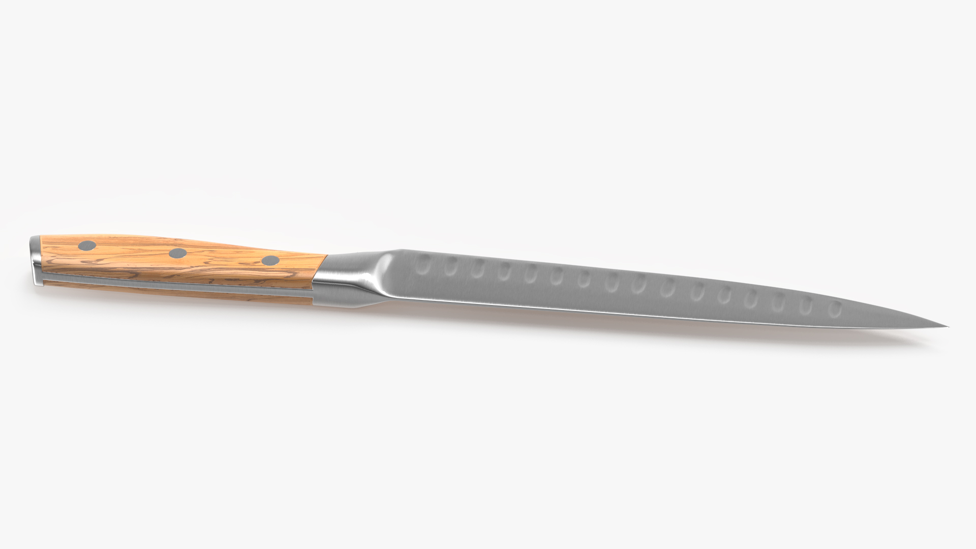 Carving Knife with Light-Colored Handle 3D model