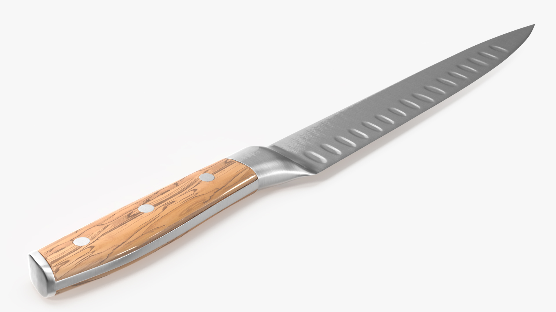 Carving Knife with Light-Colored Handle 3D model