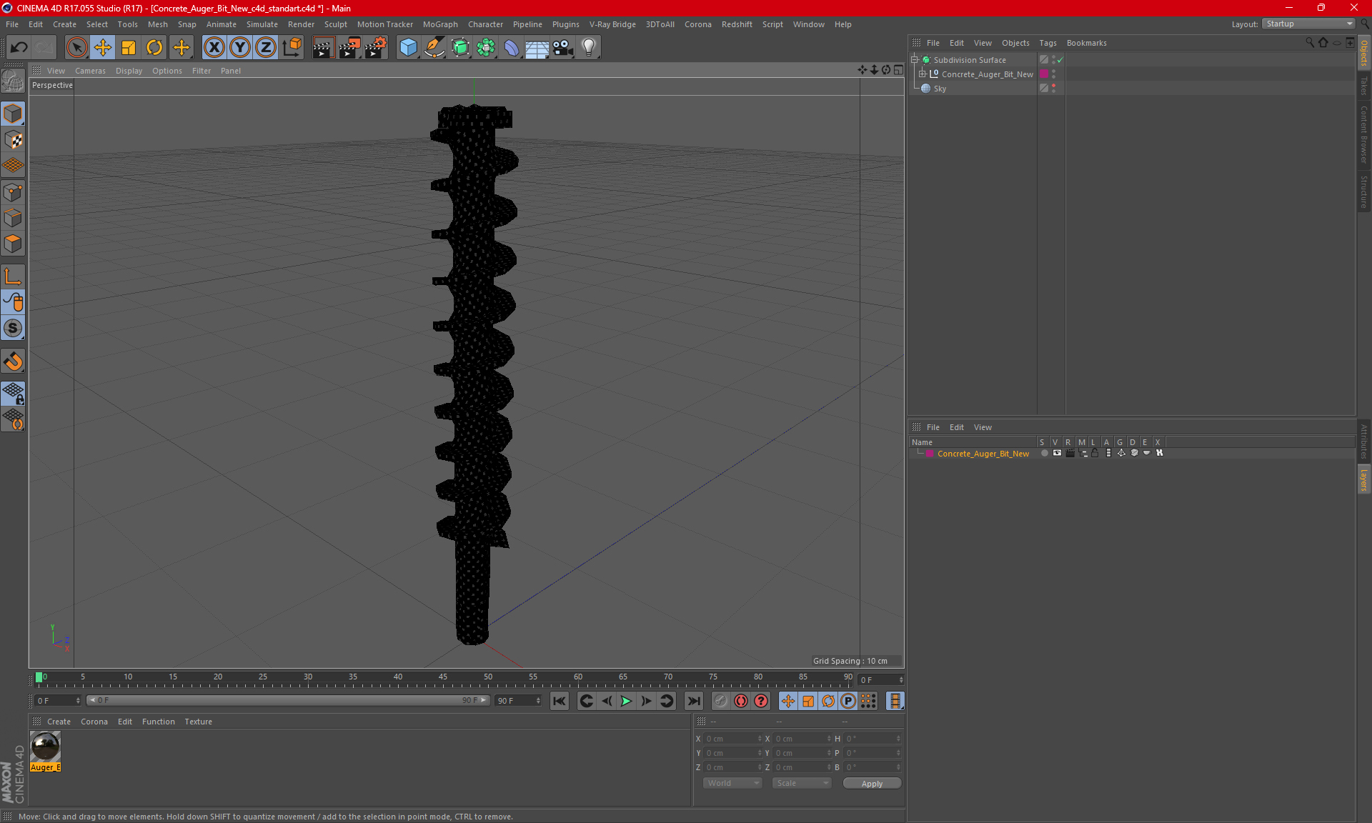 Concrete Auger Bit New 3D