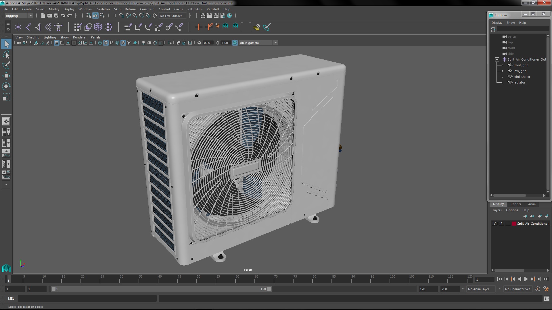 Split Air Conditioner Outdoor Unit 3D model