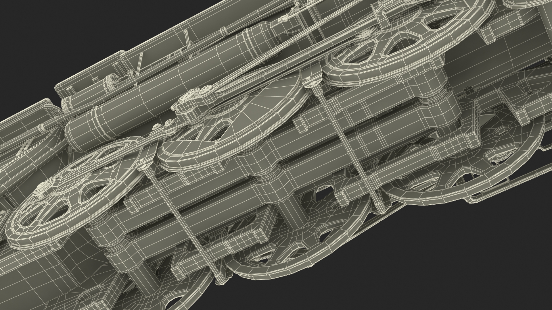 Steam Engine with Covered Hopper Cars 3D
