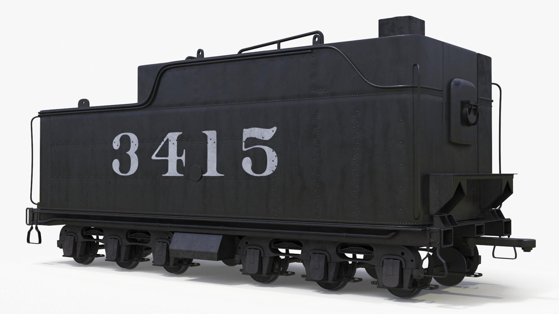 Steam Engine with Covered Hopper Cars 3D