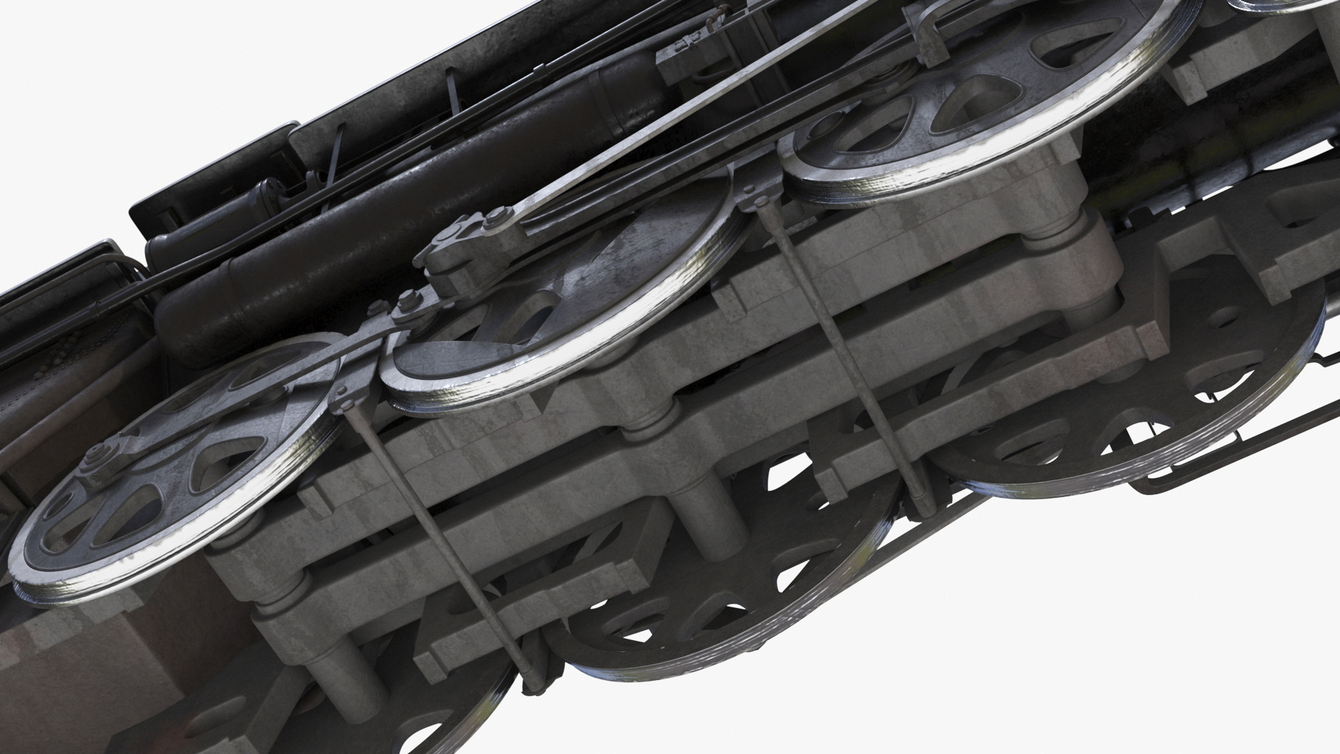Steam Engine with Covered Hopper Cars 3D