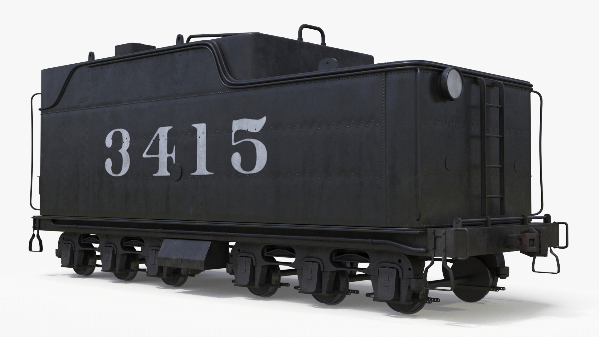 Steam Engine with Covered Hopper Cars 3D