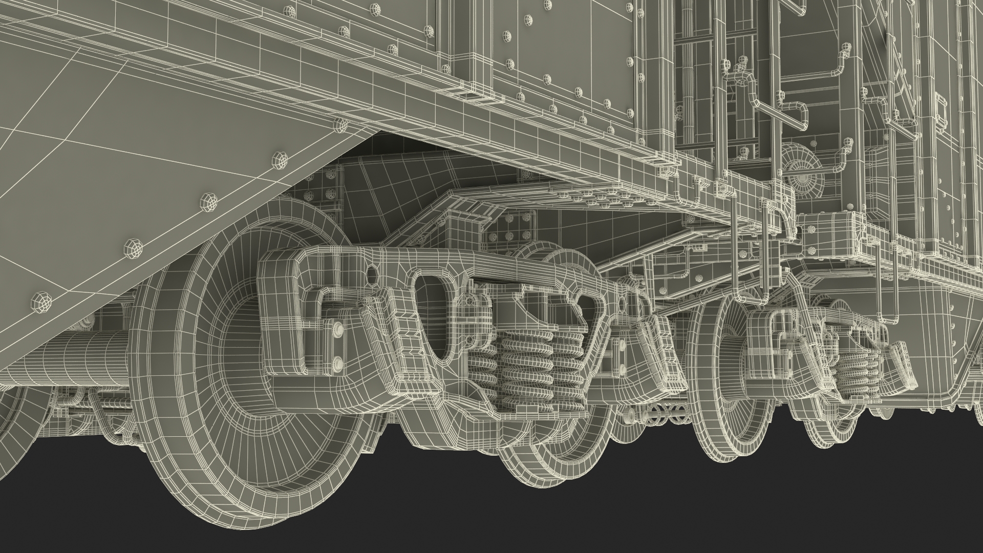 Steam Engine with Covered Hopper Cars 3D