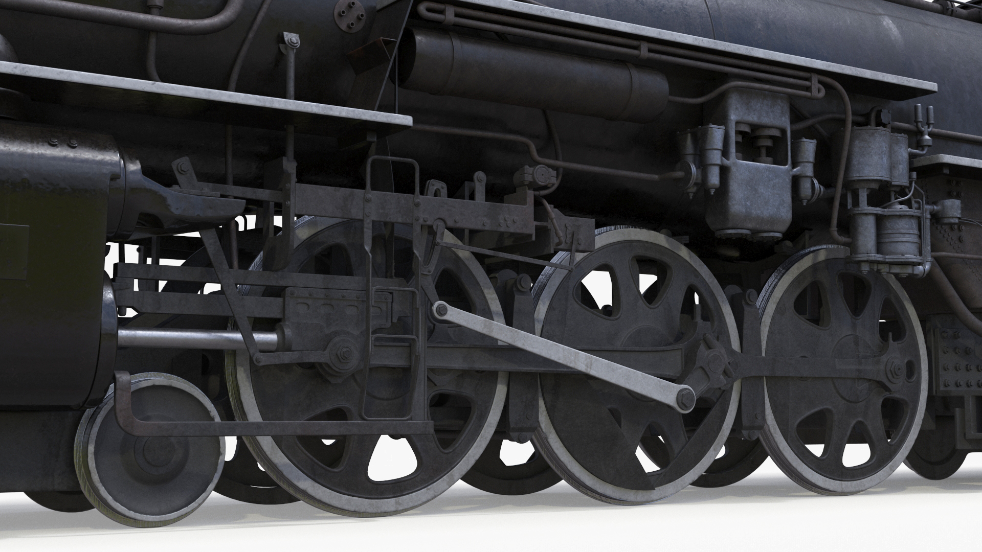 Steam Engine with Covered Hopper Cars 3D
