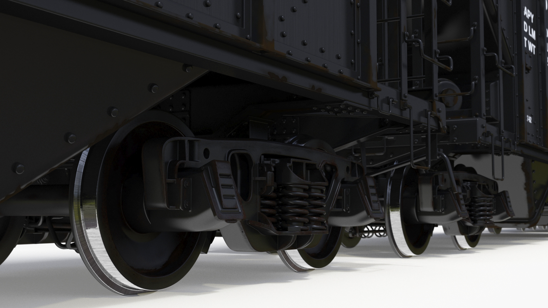 Steam Engine with Covered Hopper Cars 3D