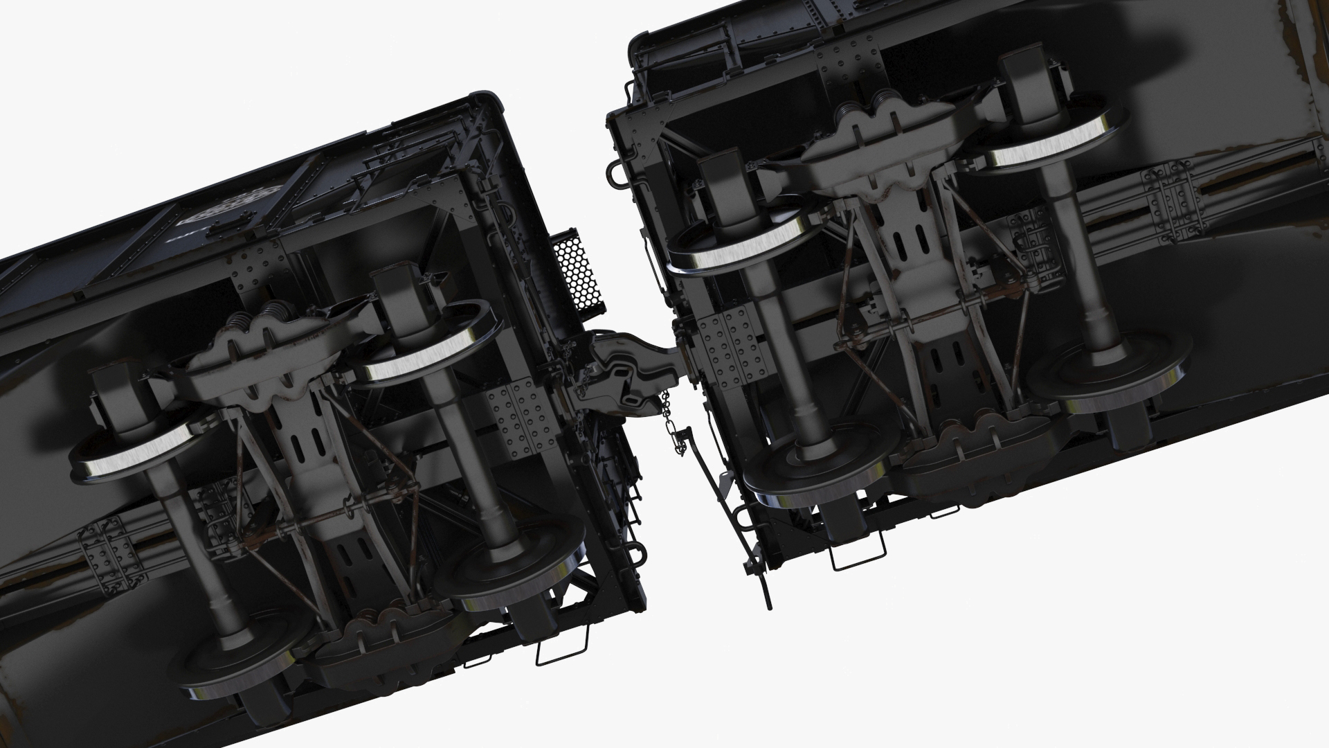 Steam Engine with Covered Hopper Cars 3D