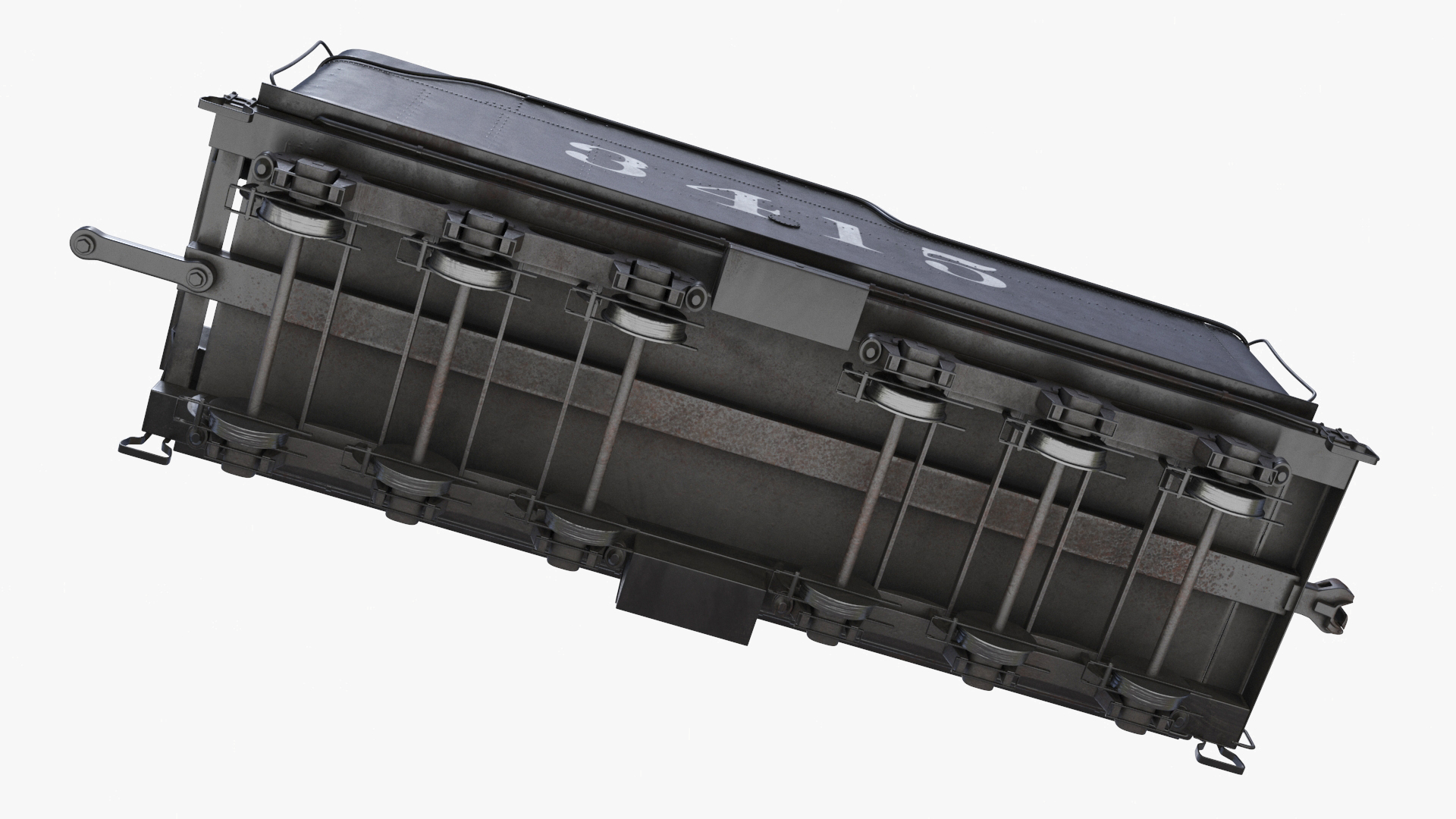 Steam Engine with Covered Hopper Cars 3D