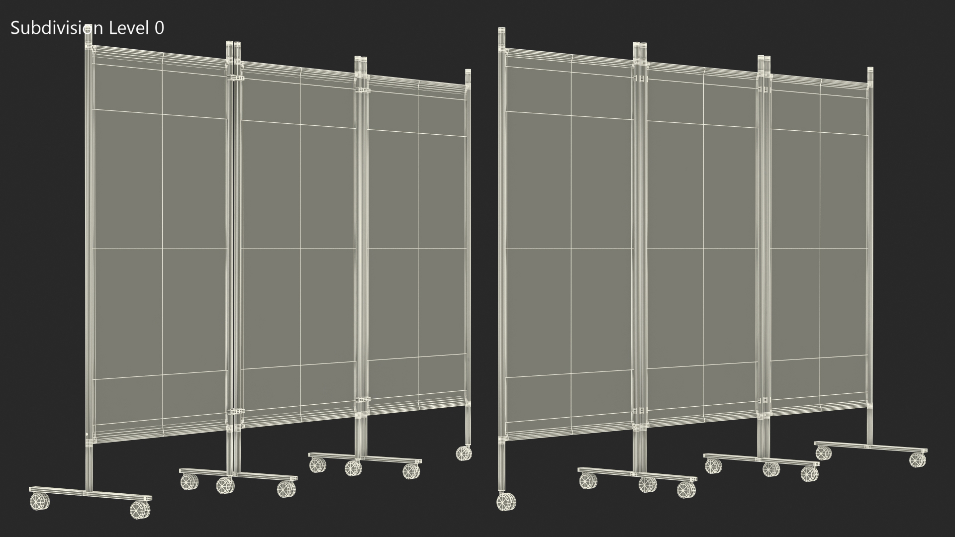 Hospital Privacy Screen Beige 3D model