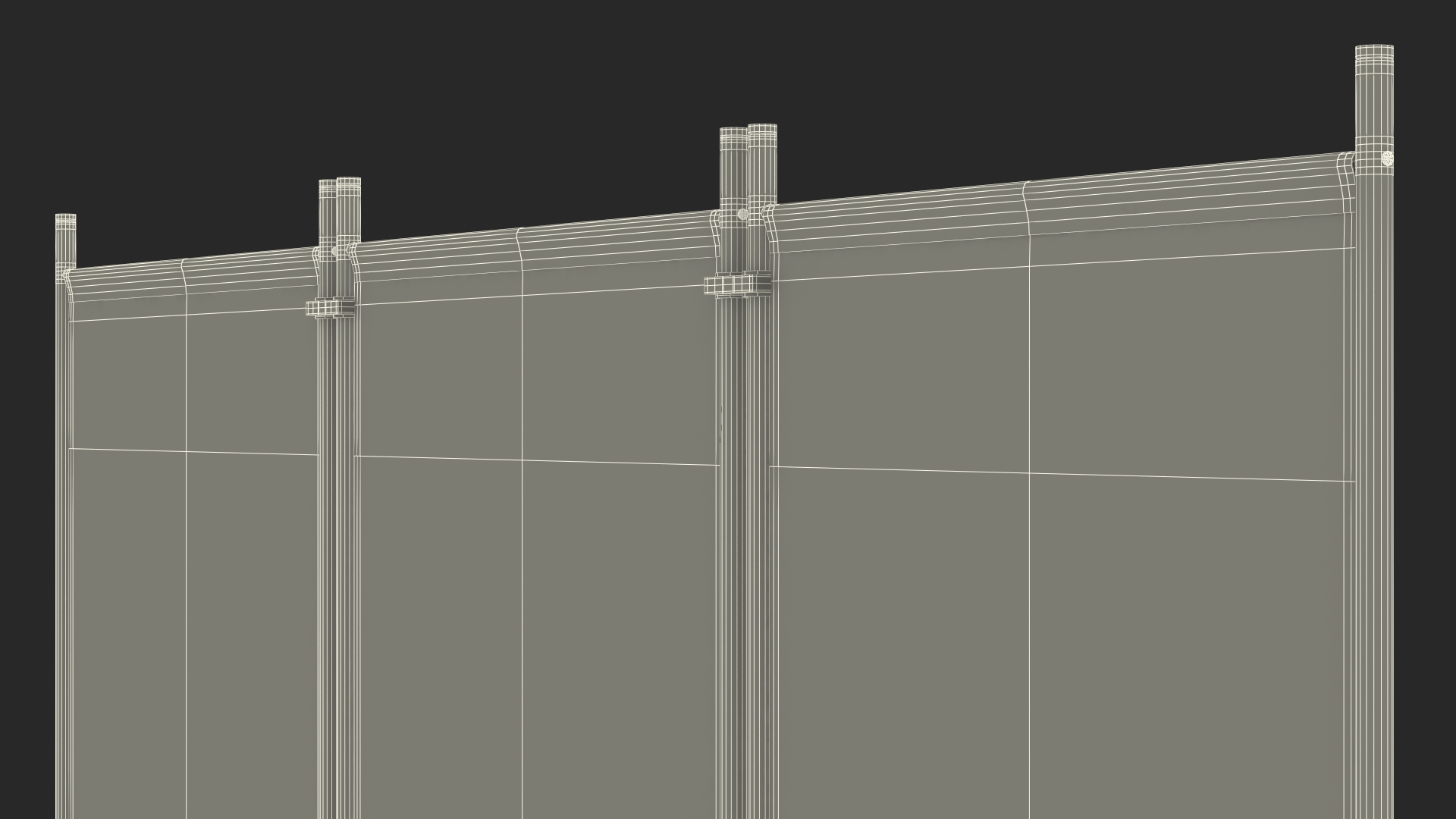 Hospital Privacy Screen Beige 3D model