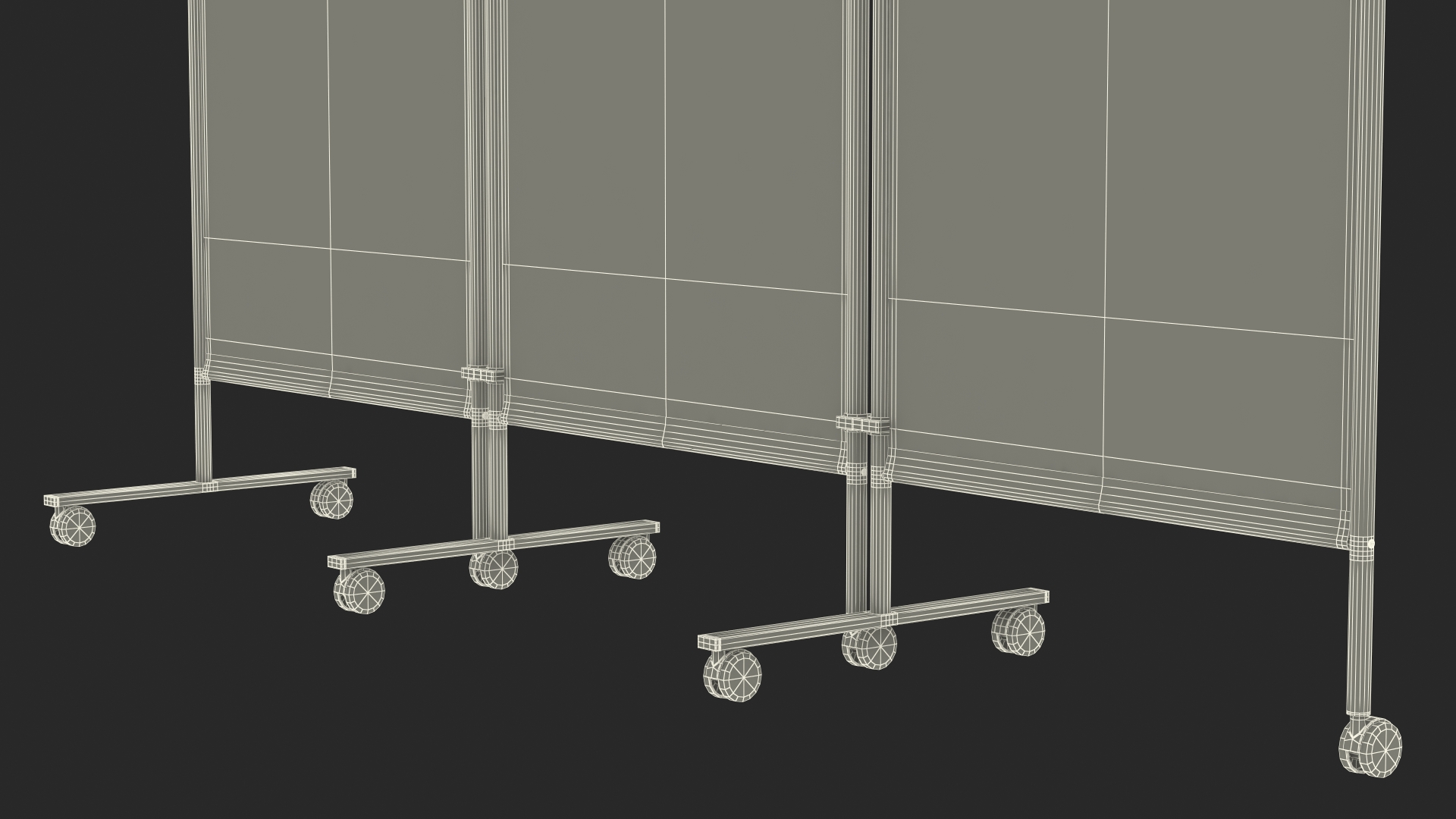 Hospital Privacy Screen Beige 3D model