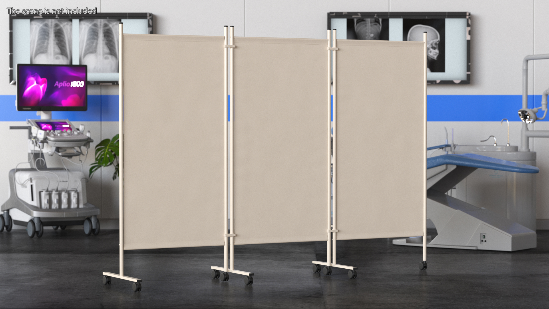 Hospital Privacy Screen Beige 3D model