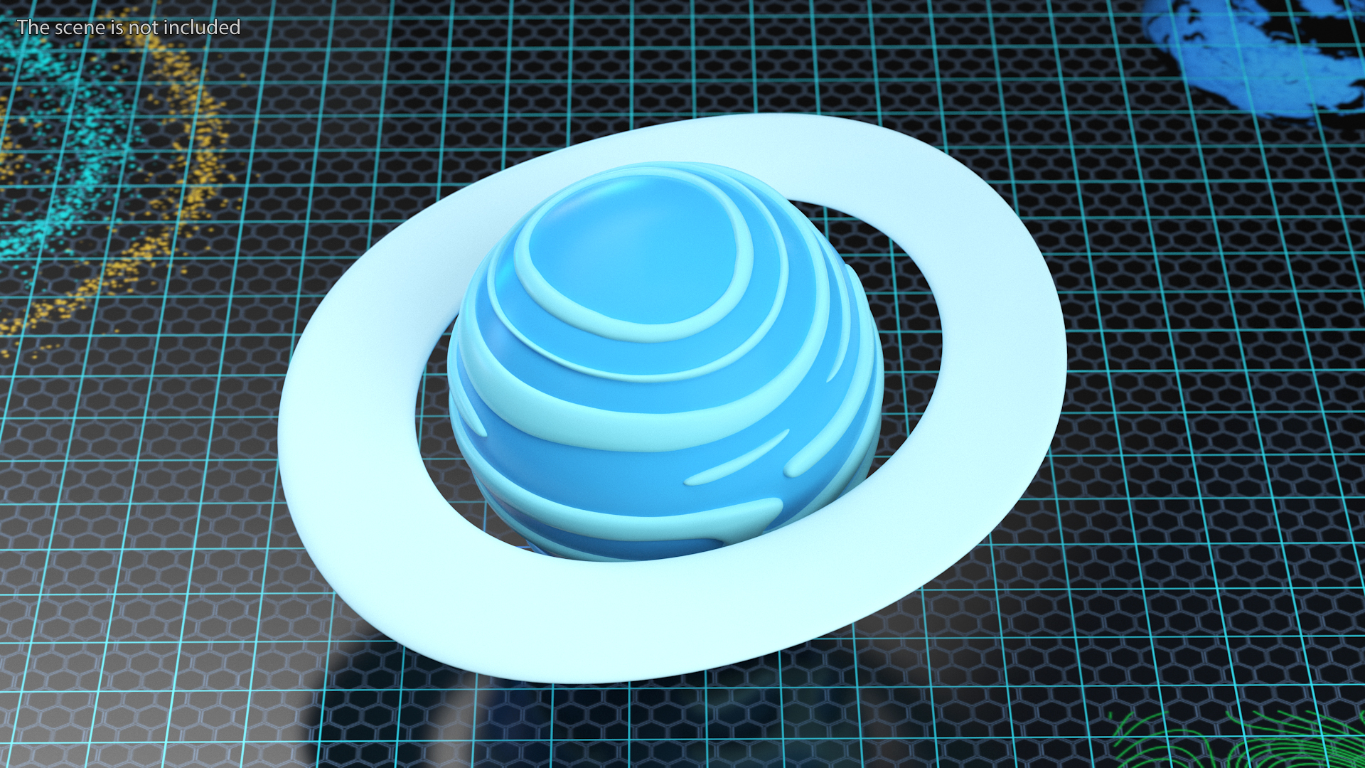 3D Cartoon Planet Uranus