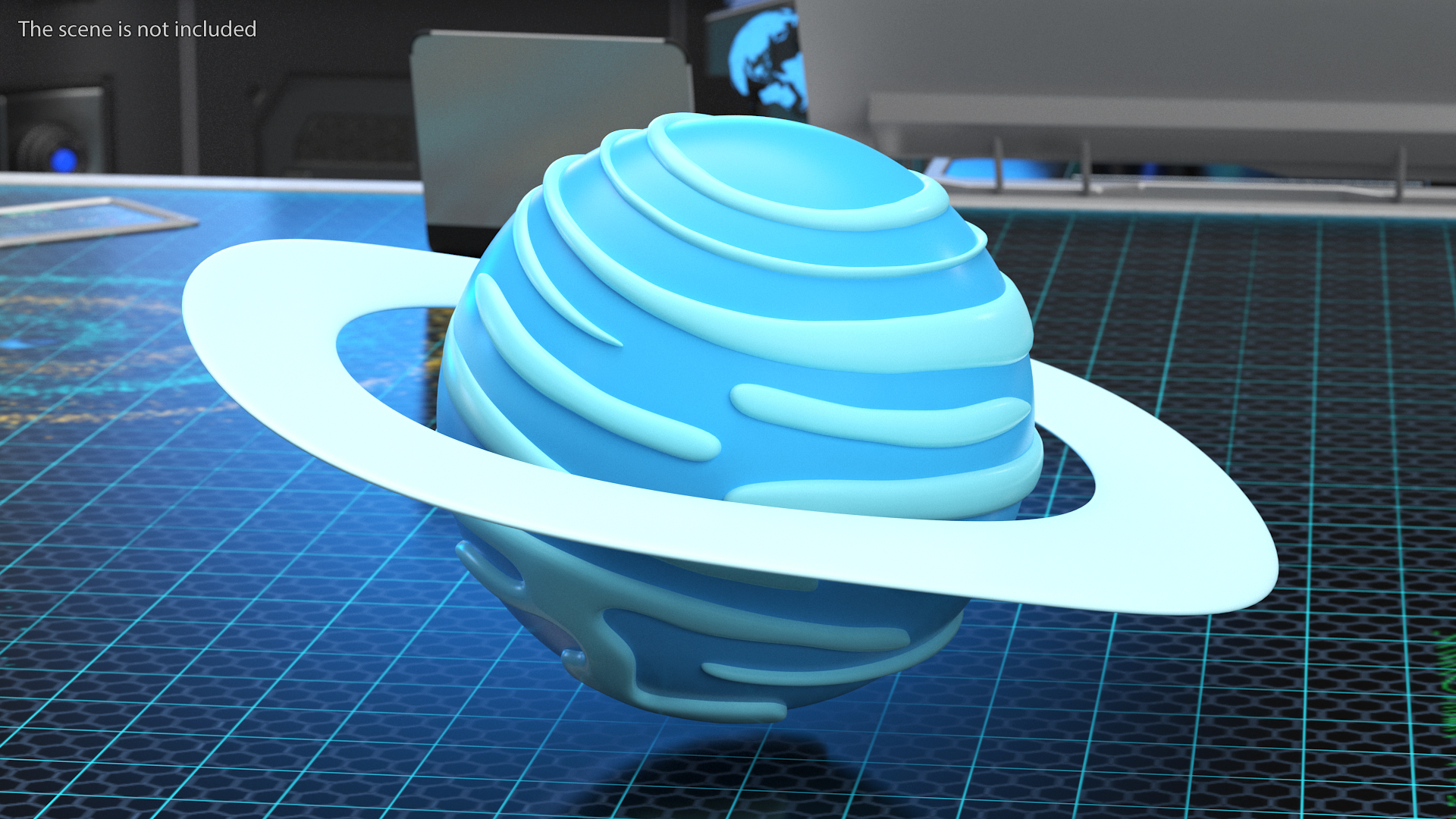 3D Cartoon Planet Uranus