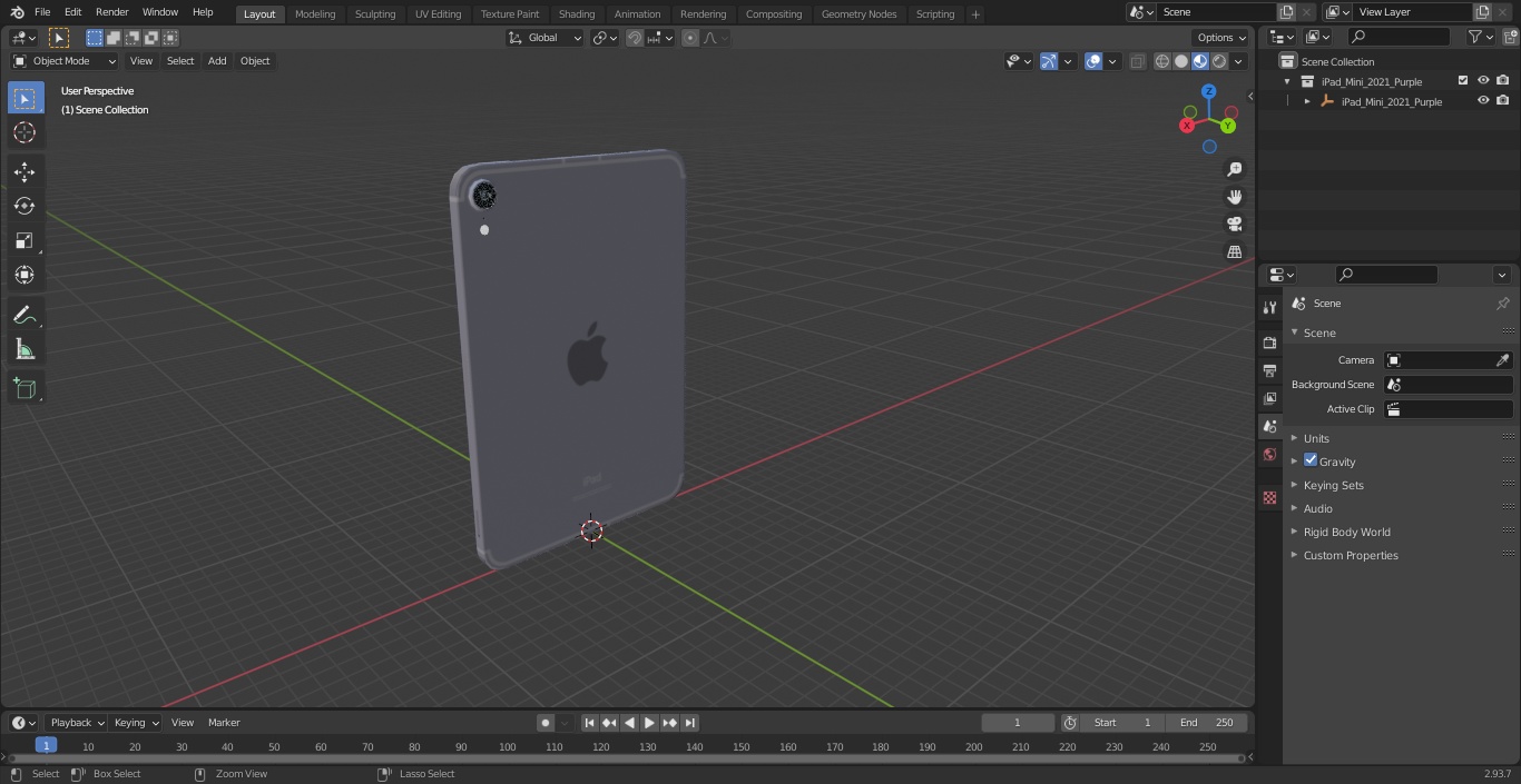 3D iPad Mini 2021 Purple