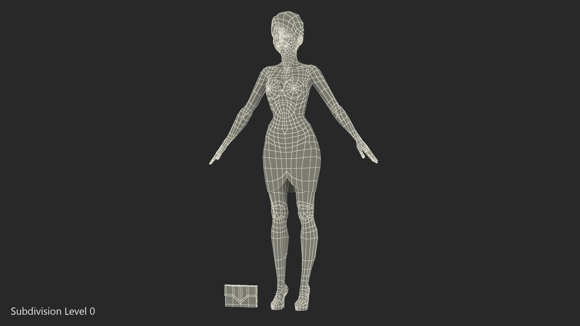 3D model Cartoon Young Woman Party Clothes Rigged