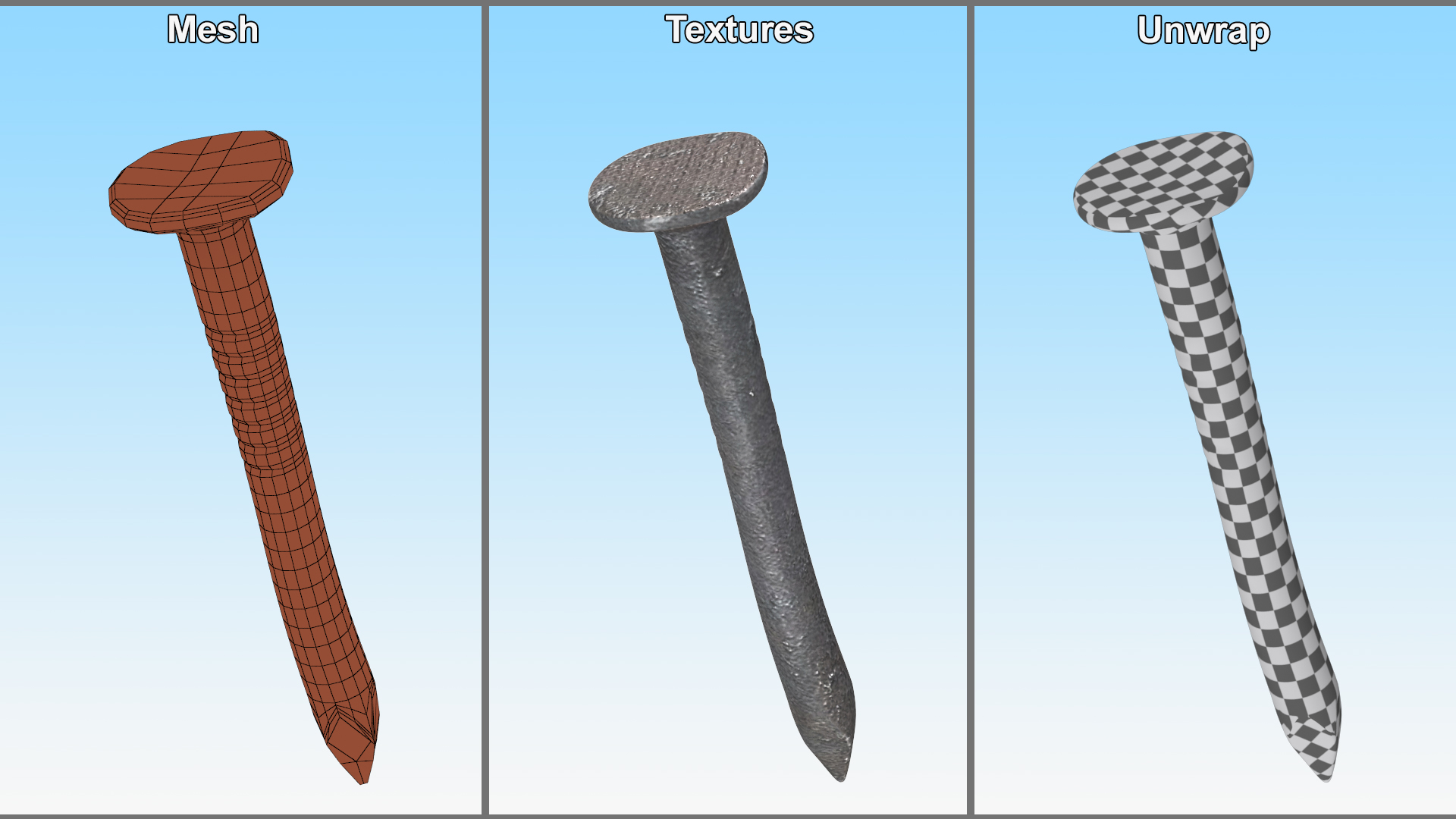 Connector Nails Old 3D model
