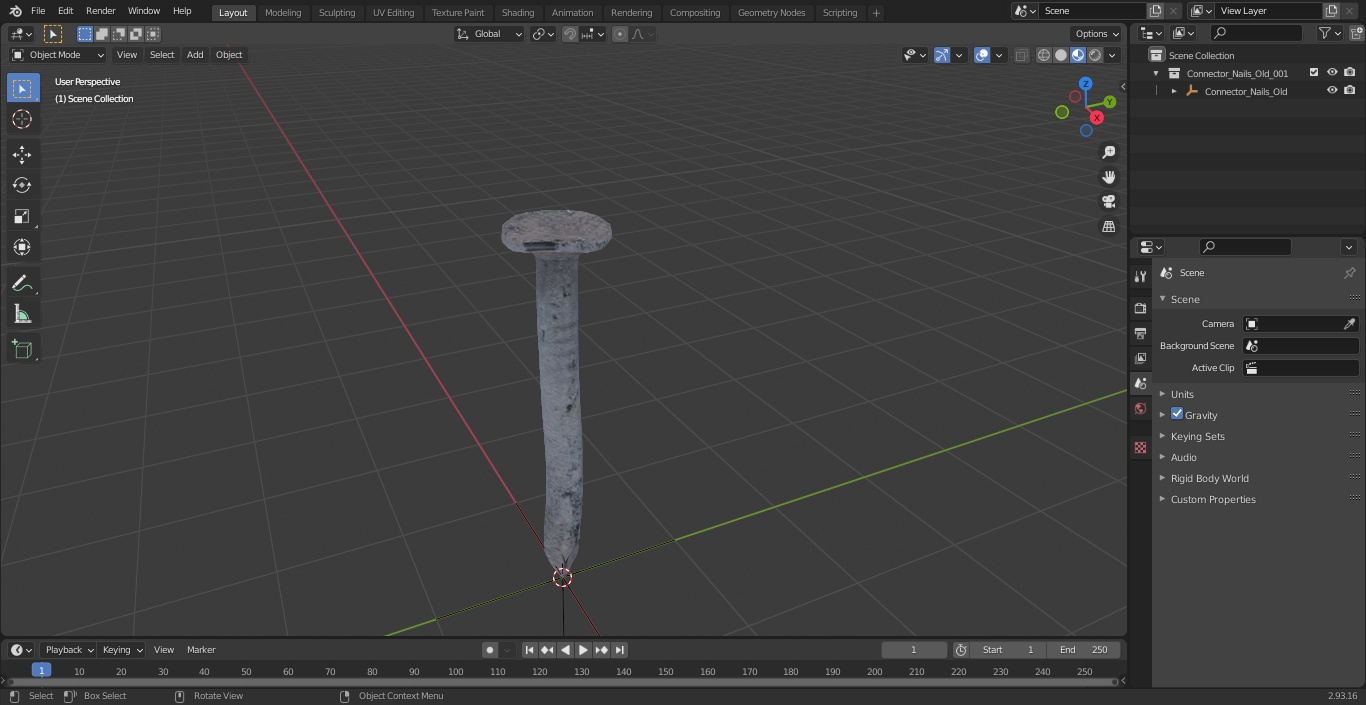 Connector Nails Old 3D model