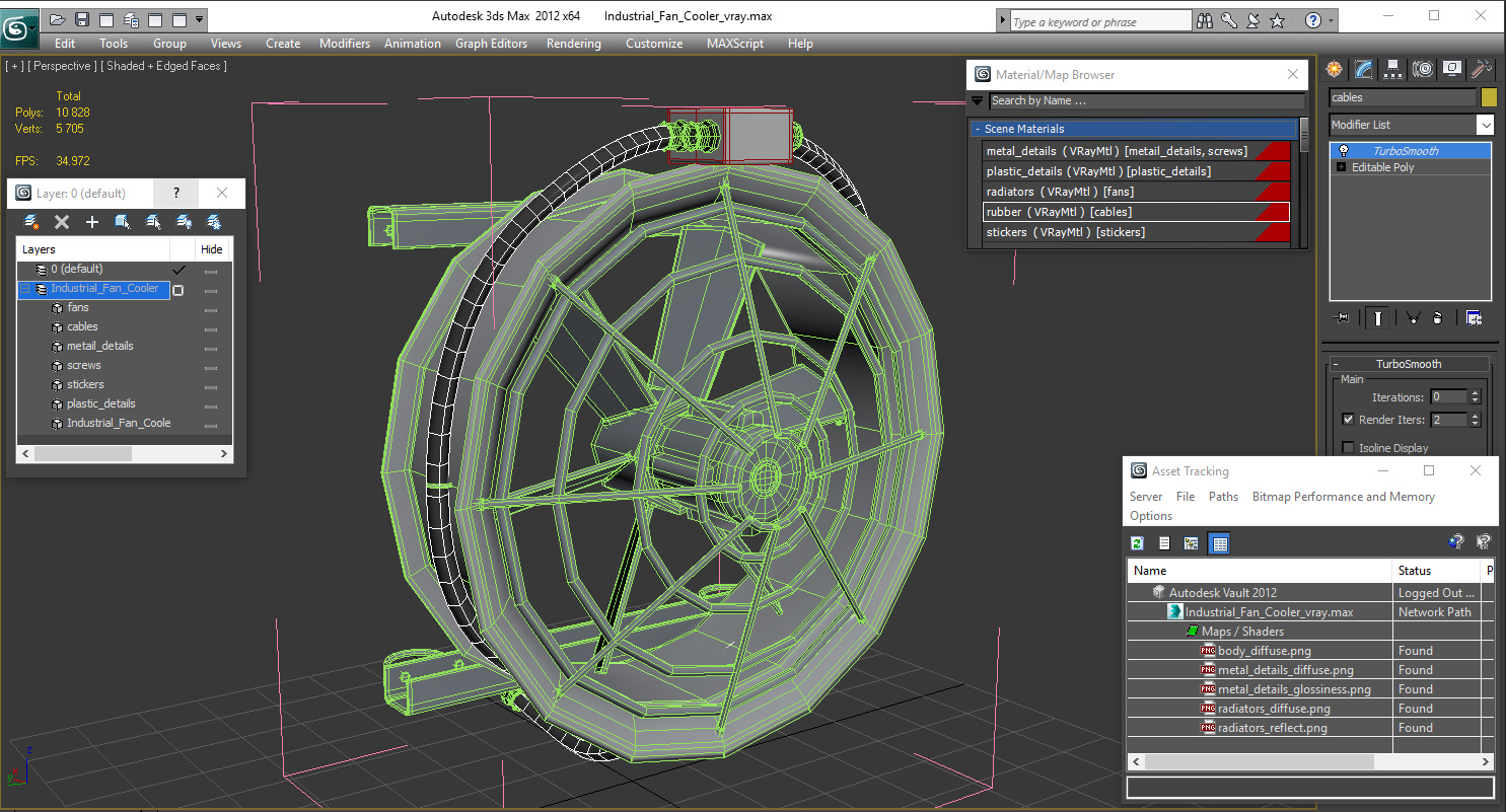 3D Industrial Fan Cooler