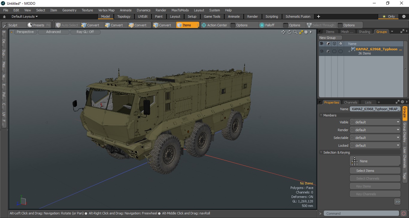 3D model KAMAZ 63968 Typhoon MRAP Simple Interior