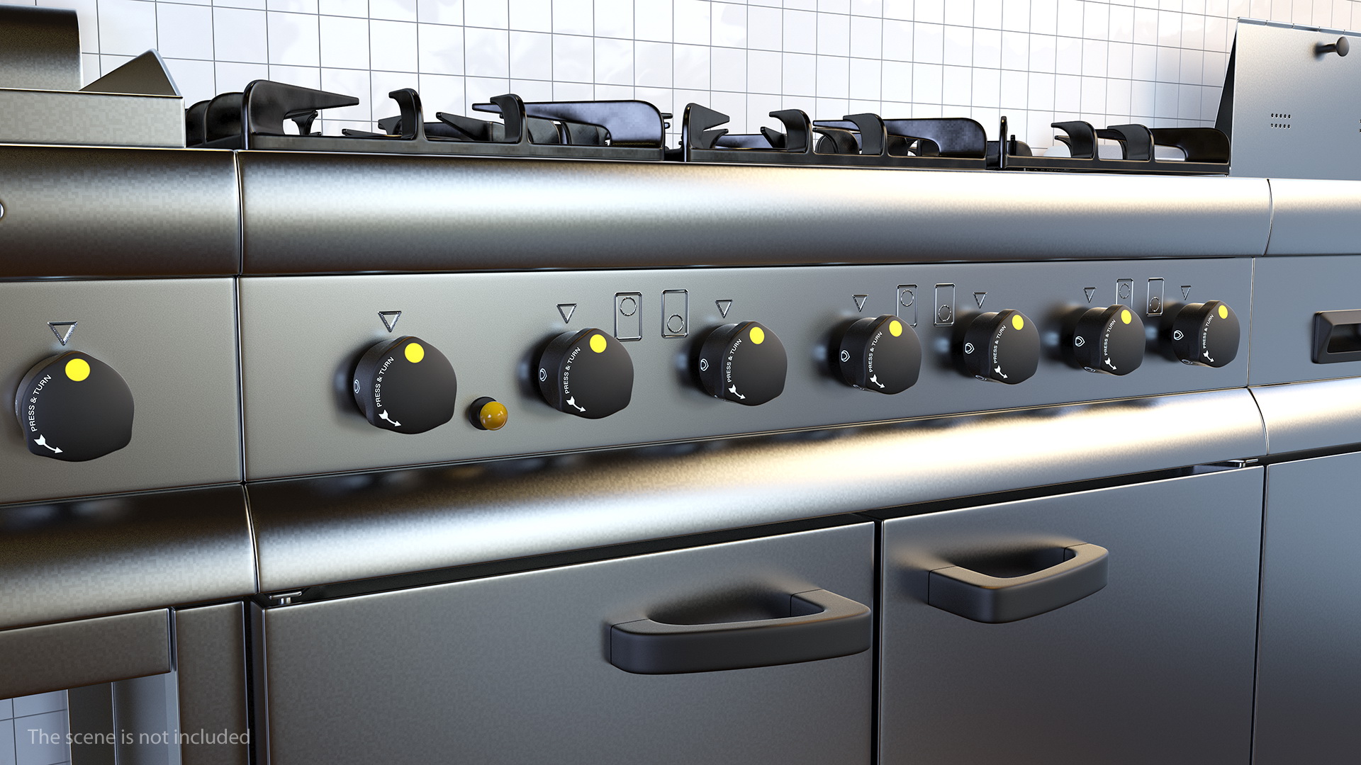Professional Inox Kitchen Equipment Set 3D model