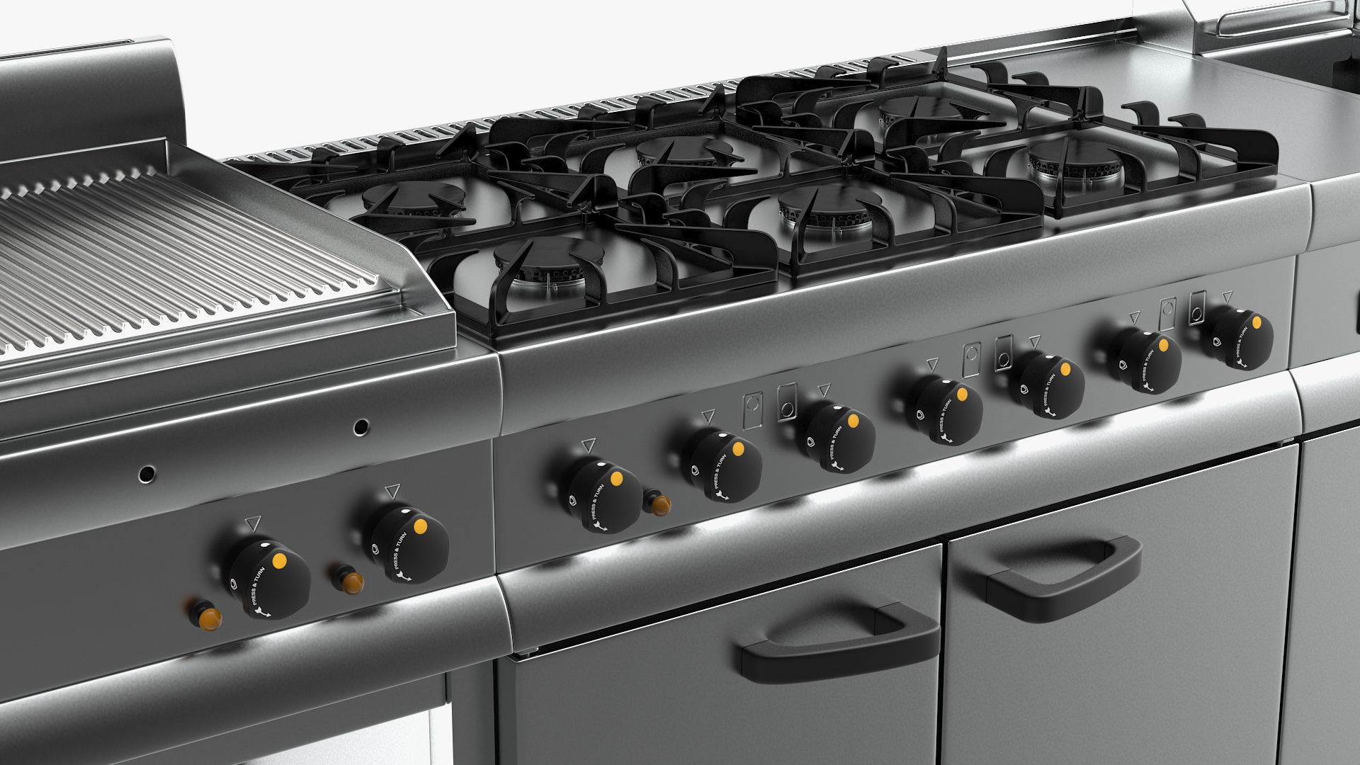 Professional Inox Kitchen Equipment Set 3D model
