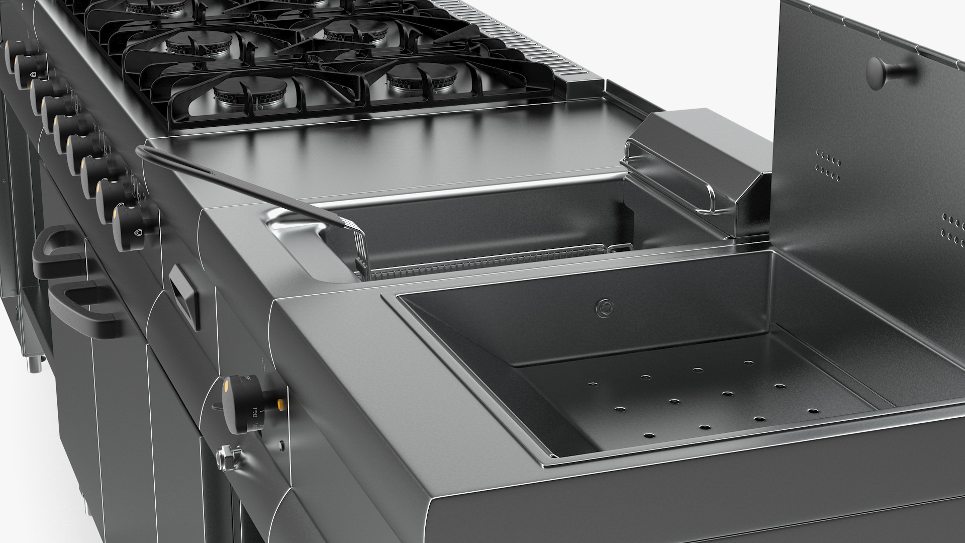 Professional Inox Kitchen Equipment Set 3D model