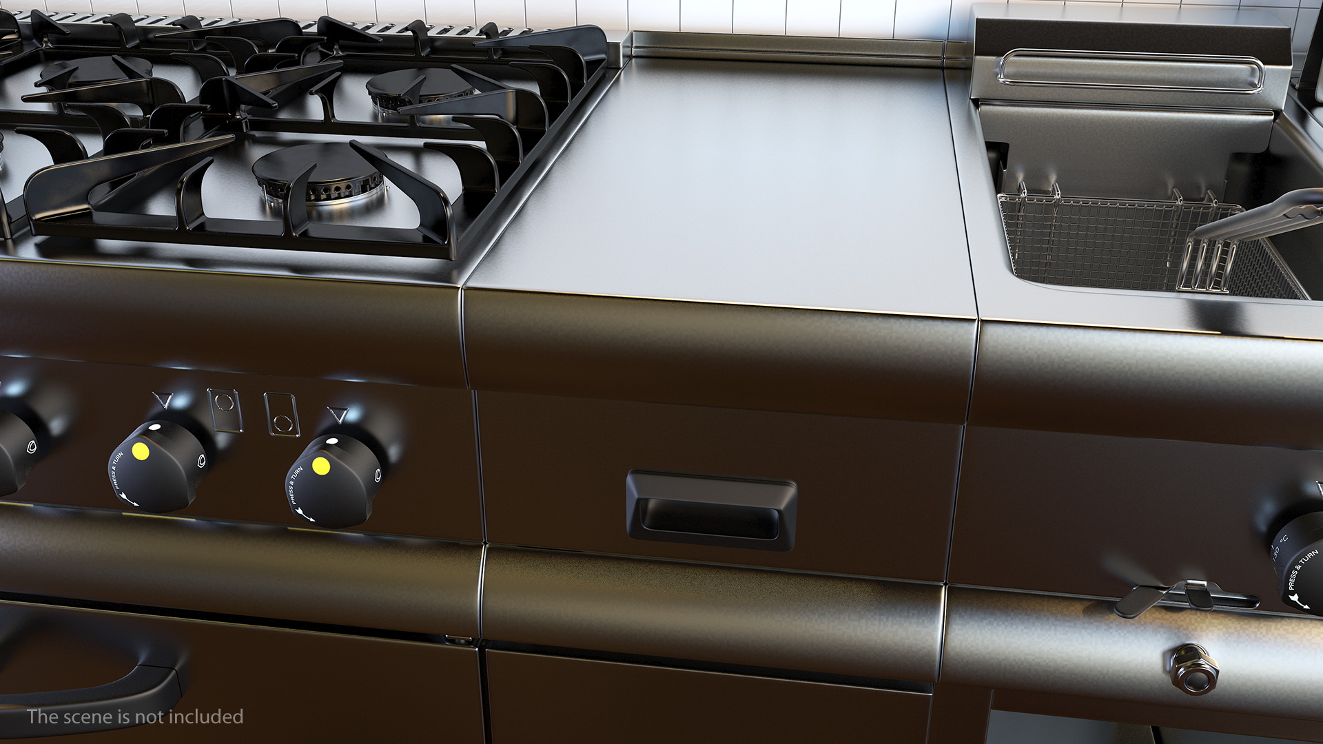 Professional Inox Kitchen Equipment Set 3D model