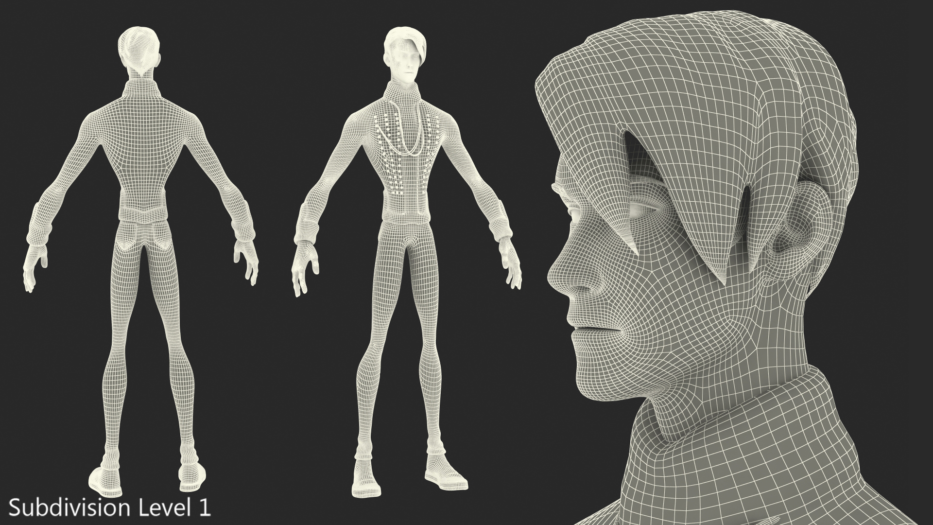 Cartoon Man in Cavalry Jacket 3D model