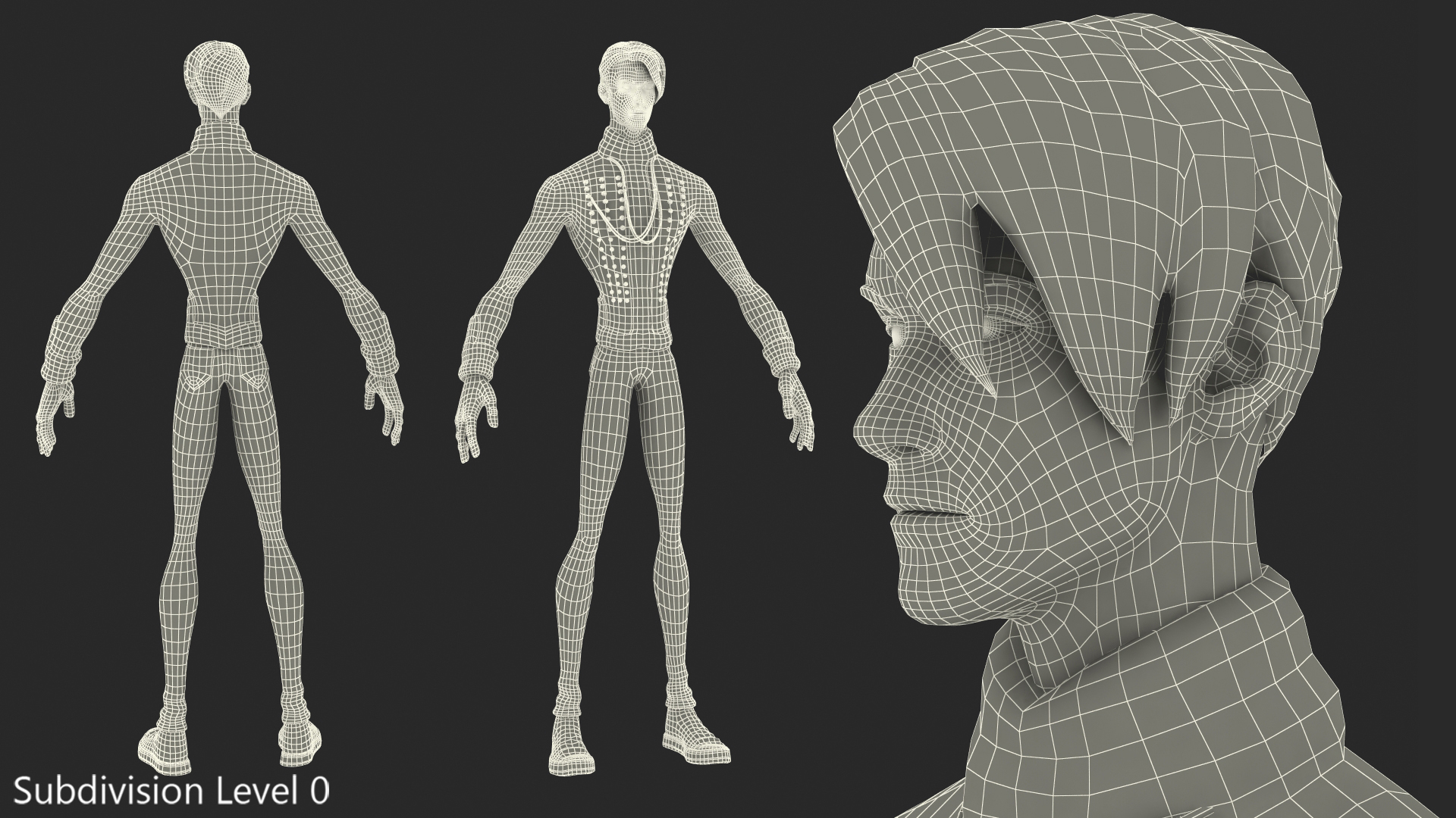 Cartoon Man in Cavalry Jacket 3D model