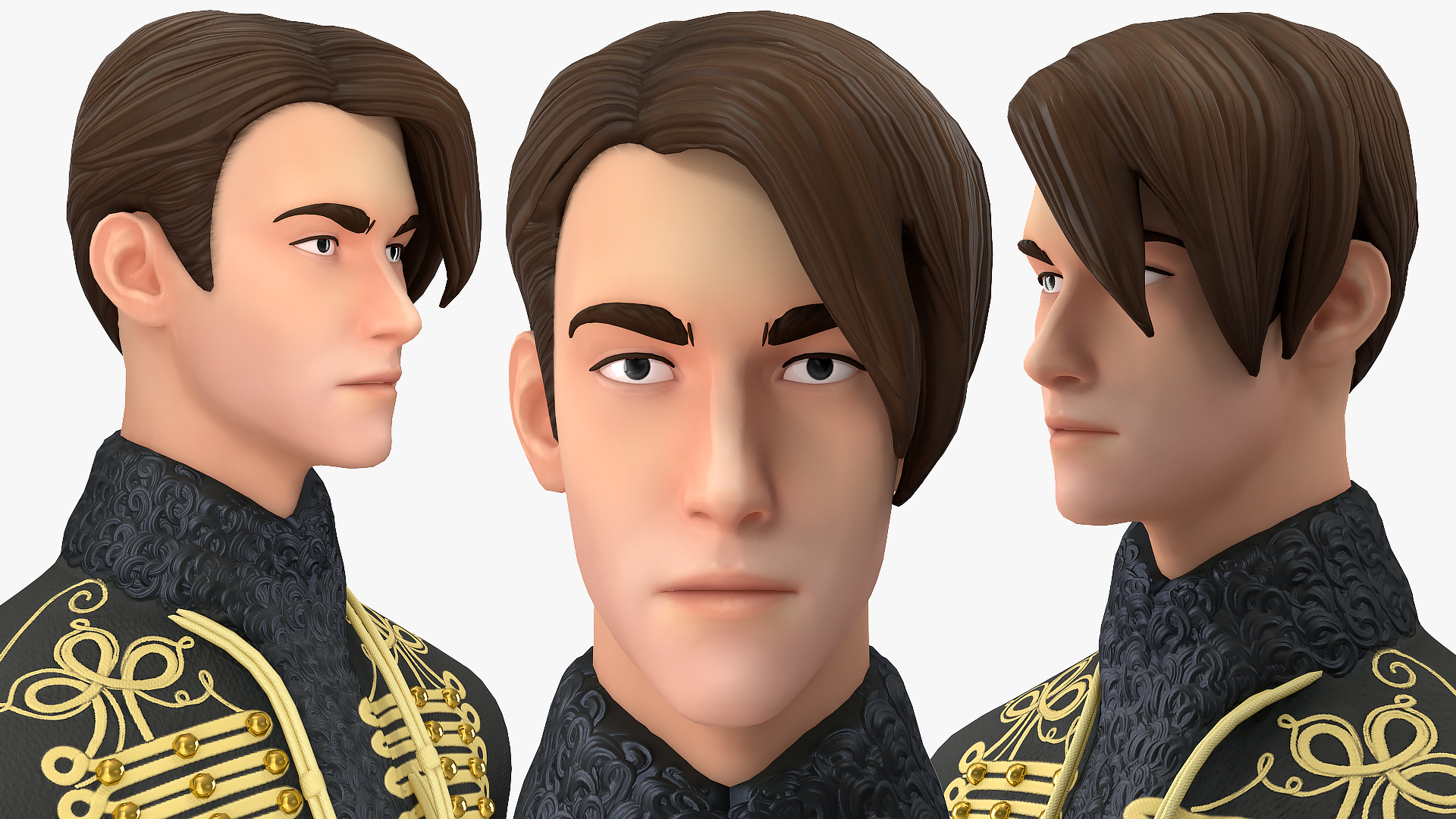 Cartoon Man in Cavalry Jacket 3D model