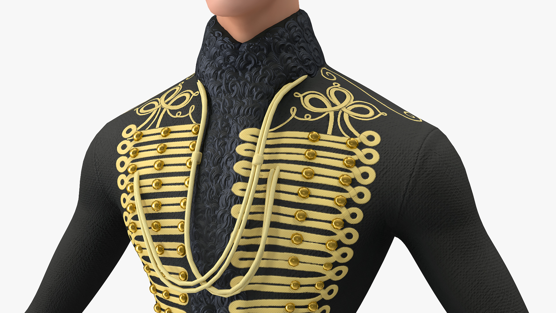 Cartoon Man in Cavalry Jacket 3D model
