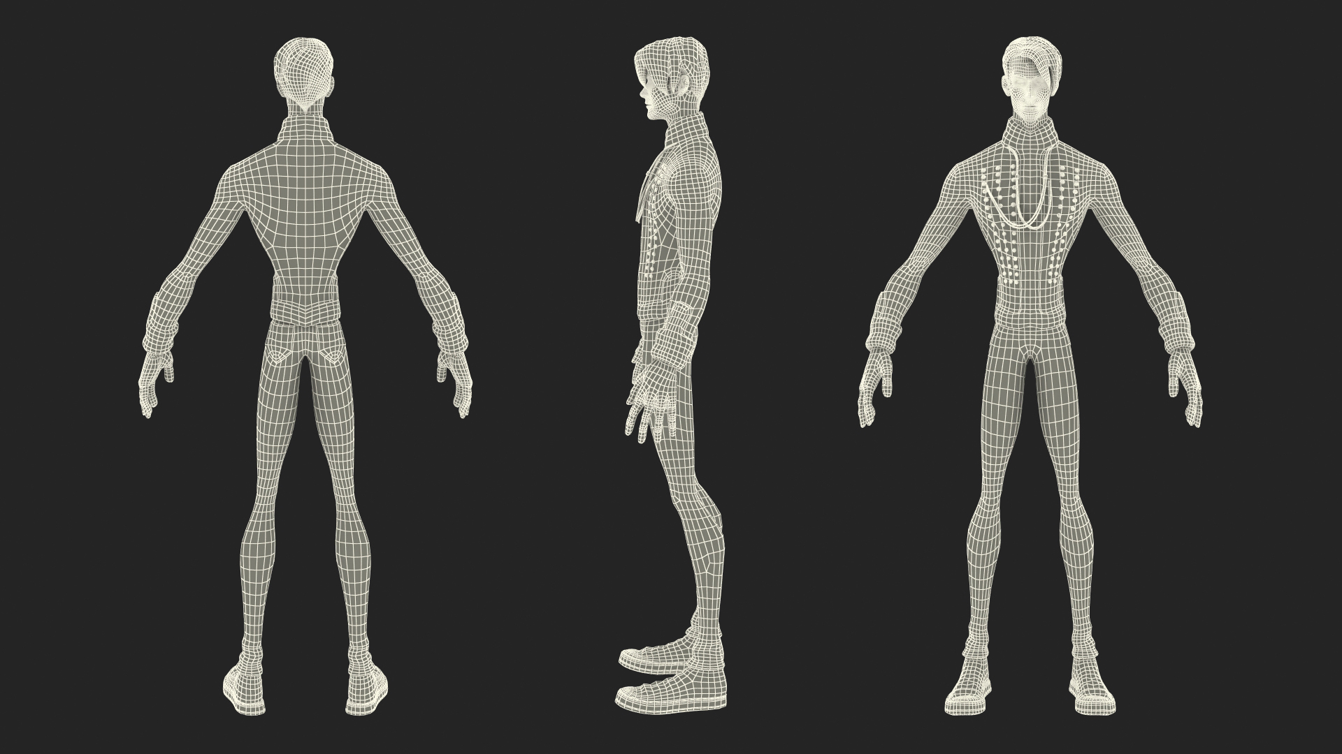 Cartoon Man in Cavalry Jacket 3D model