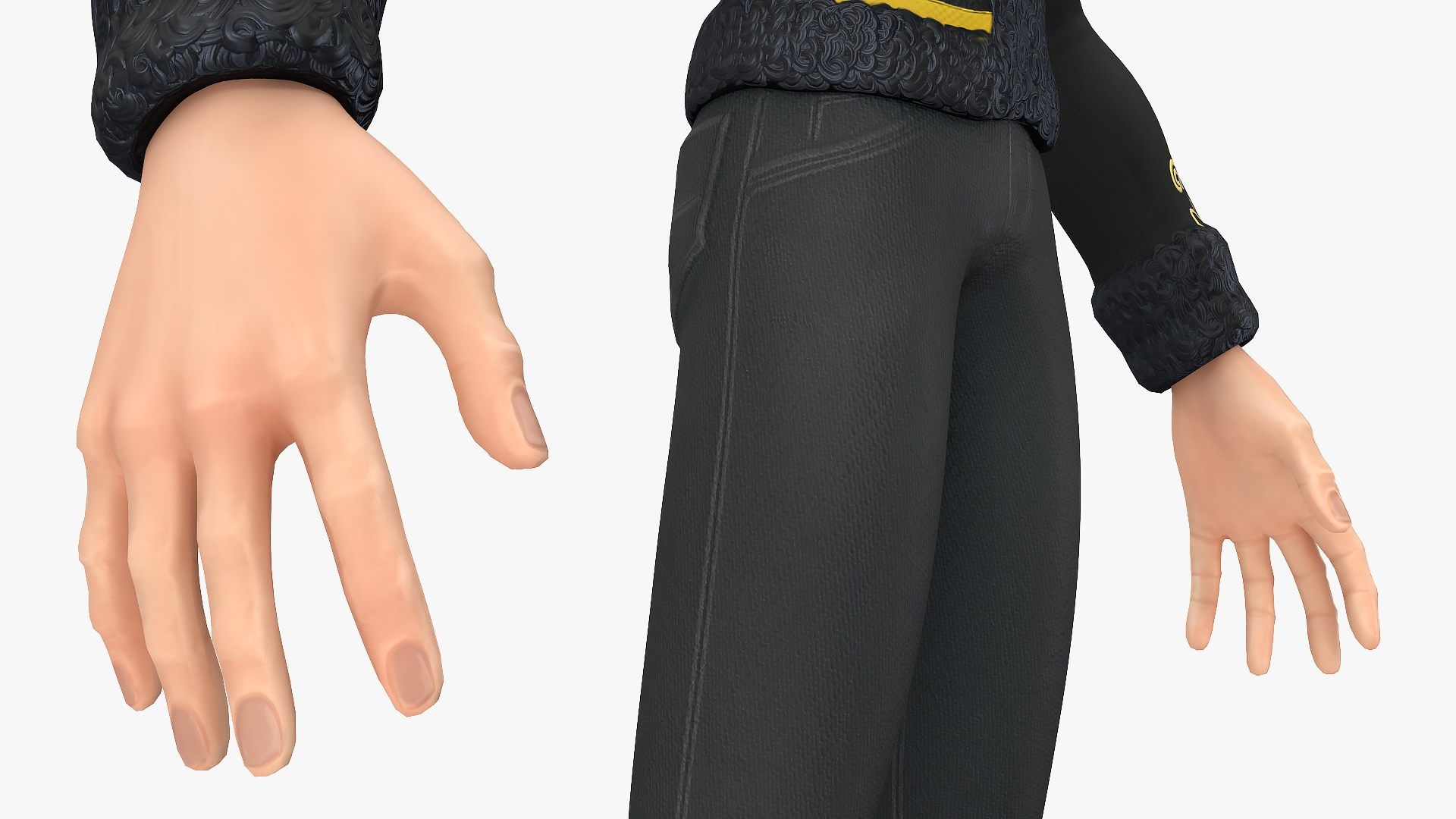 Cartoon Man in Cavalry Jacket 3D model