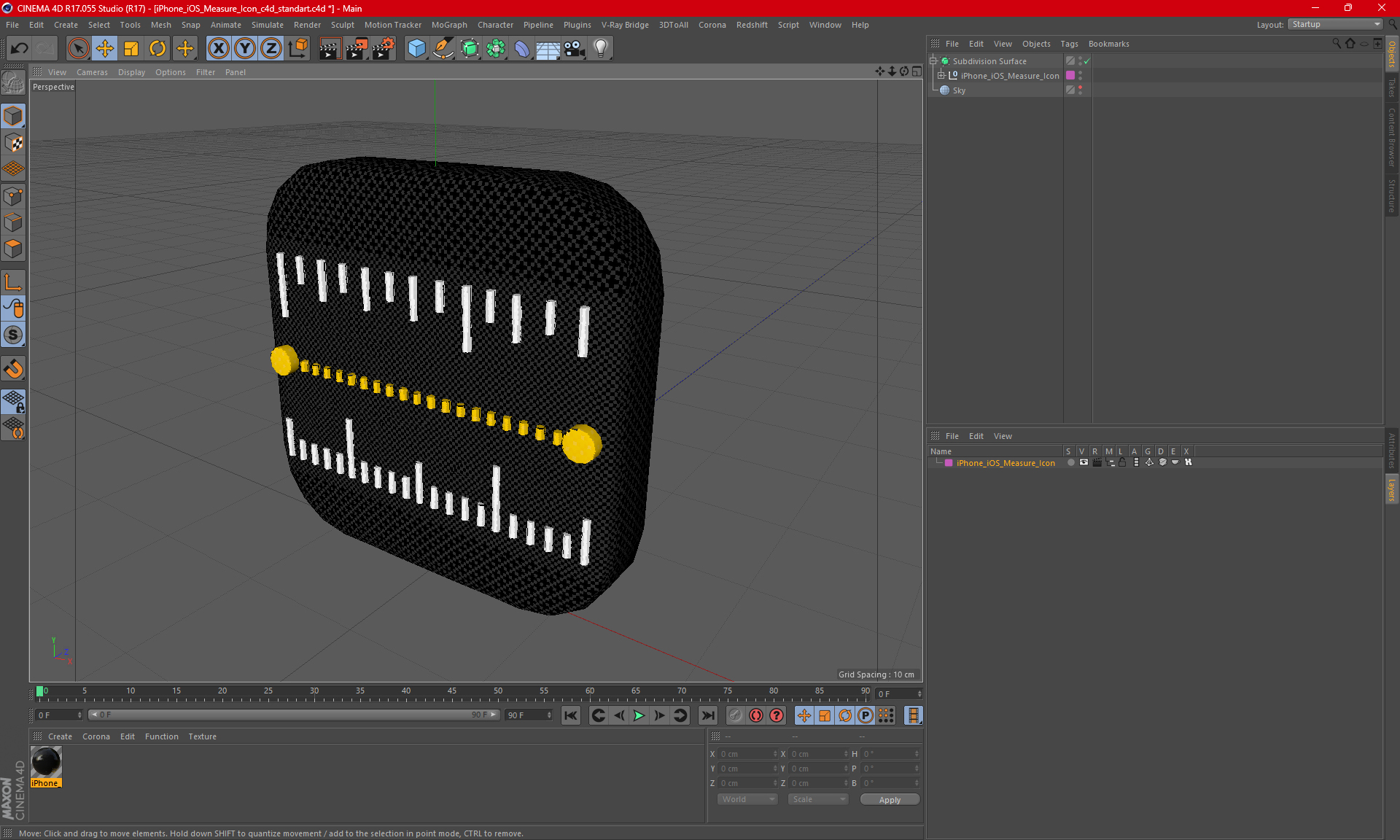 3D iPhone iOS Measure Icon model