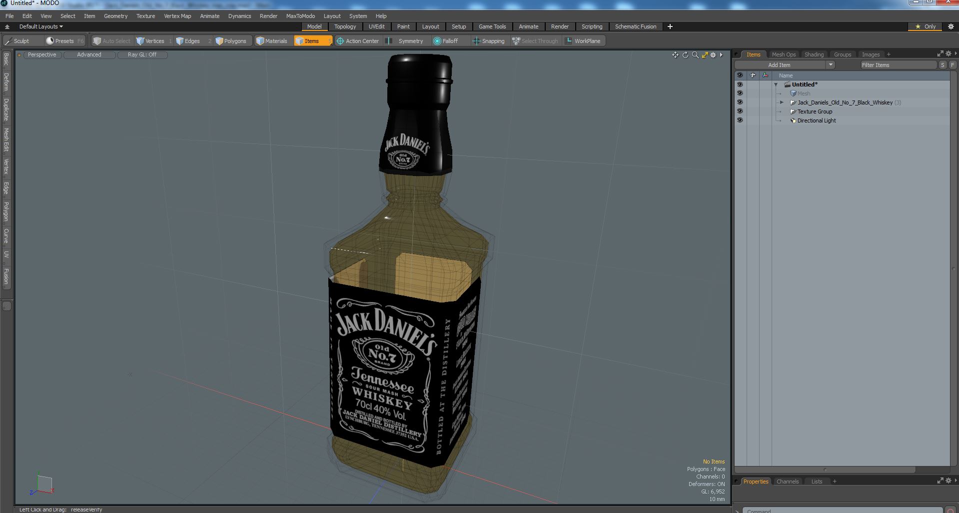 3D model Jack Daniels Old No 7 Black Whiskey